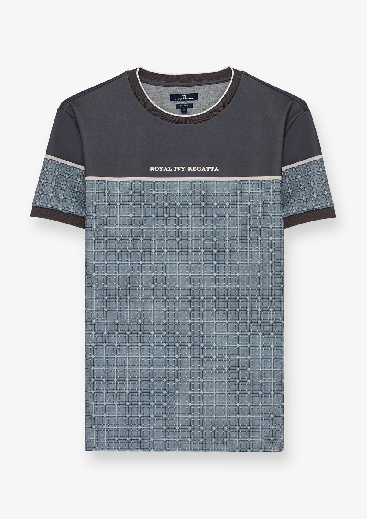Pattern Panel Crew Neck T-Shirt