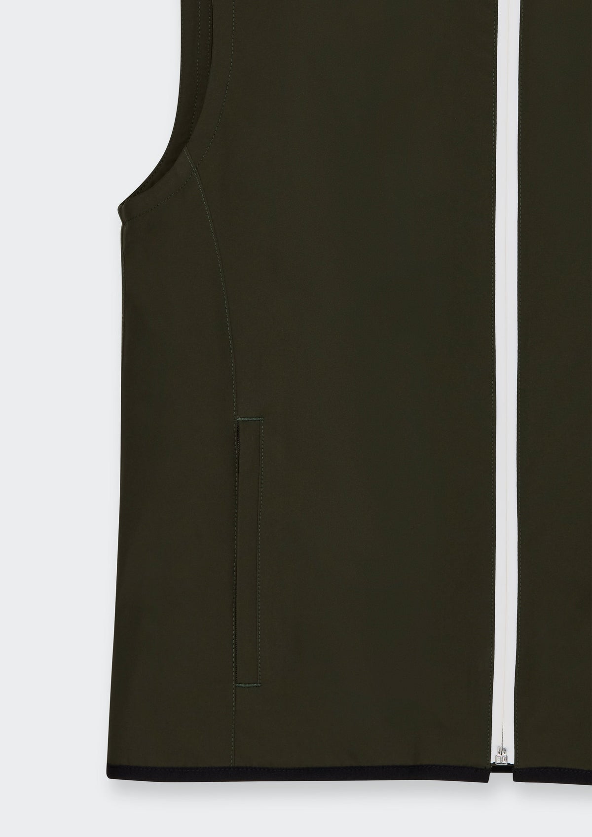 Contrast Zip Stand Collar Vest