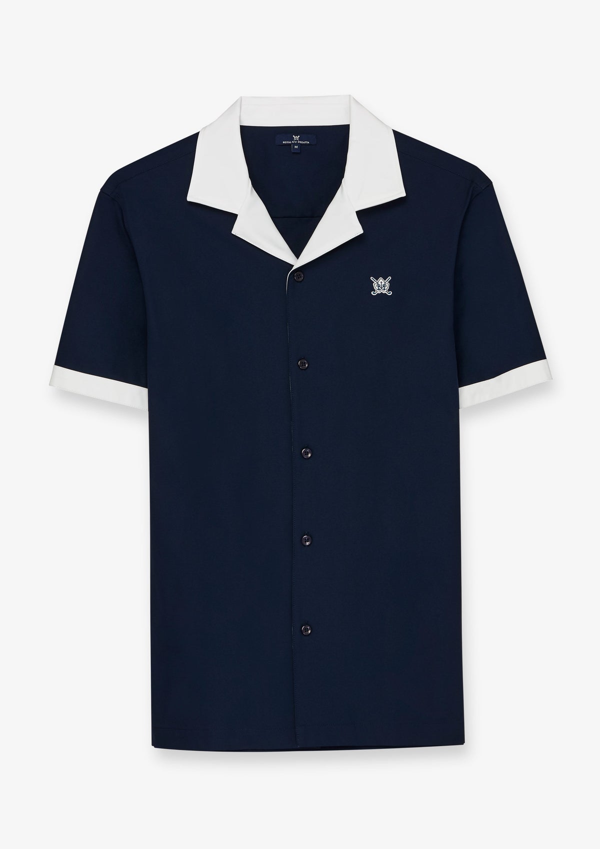 Contrast Collar Short Sleeve Shirt