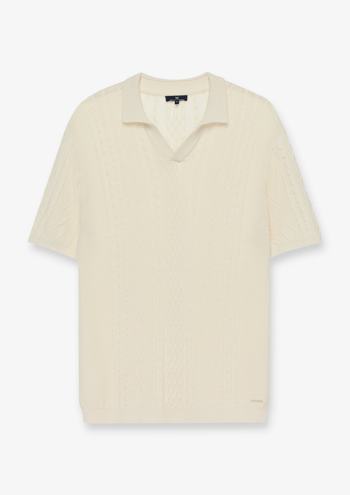 Textured Open Collar Polo Shirt