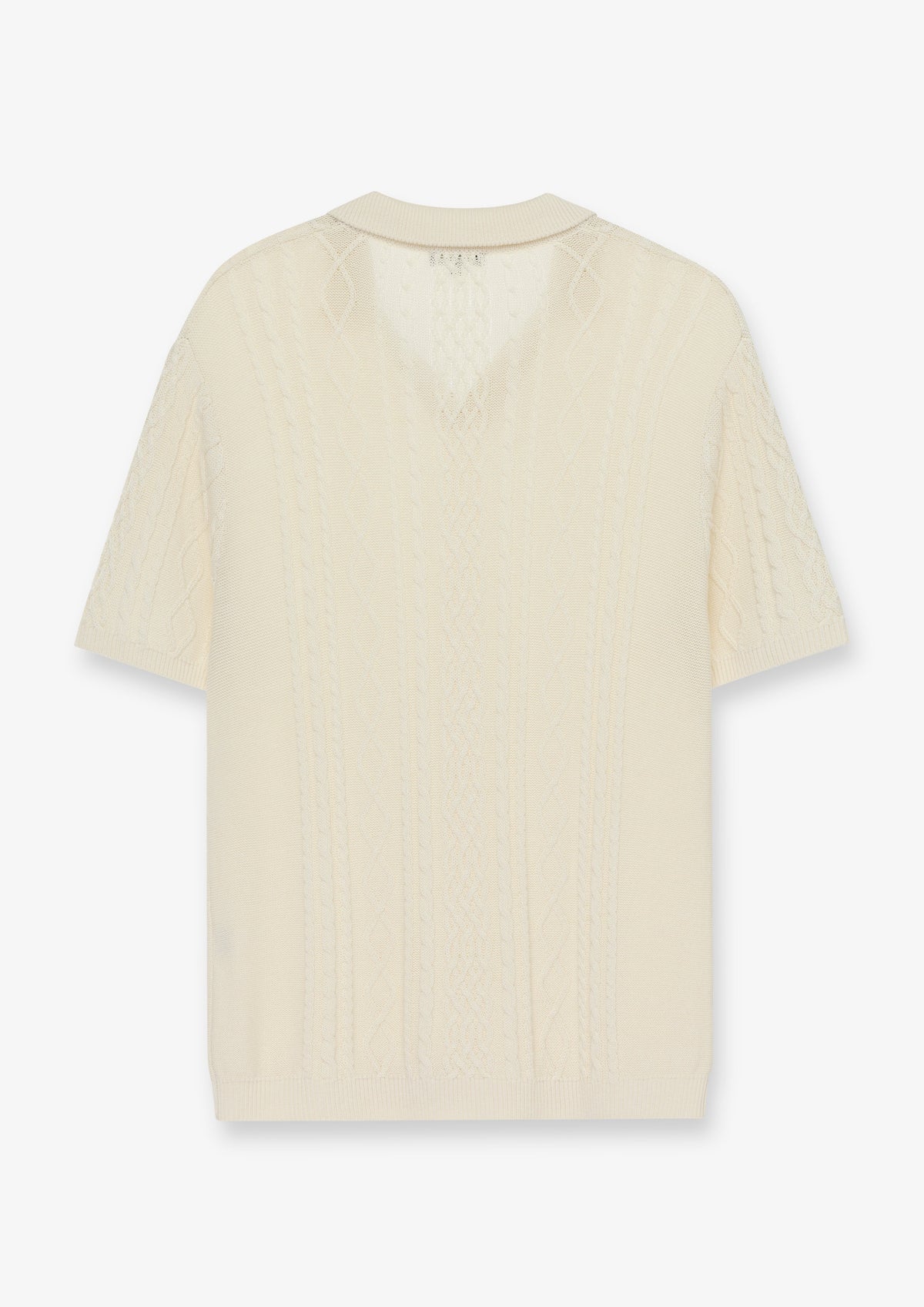 Textured Open Collar Polo Shirt