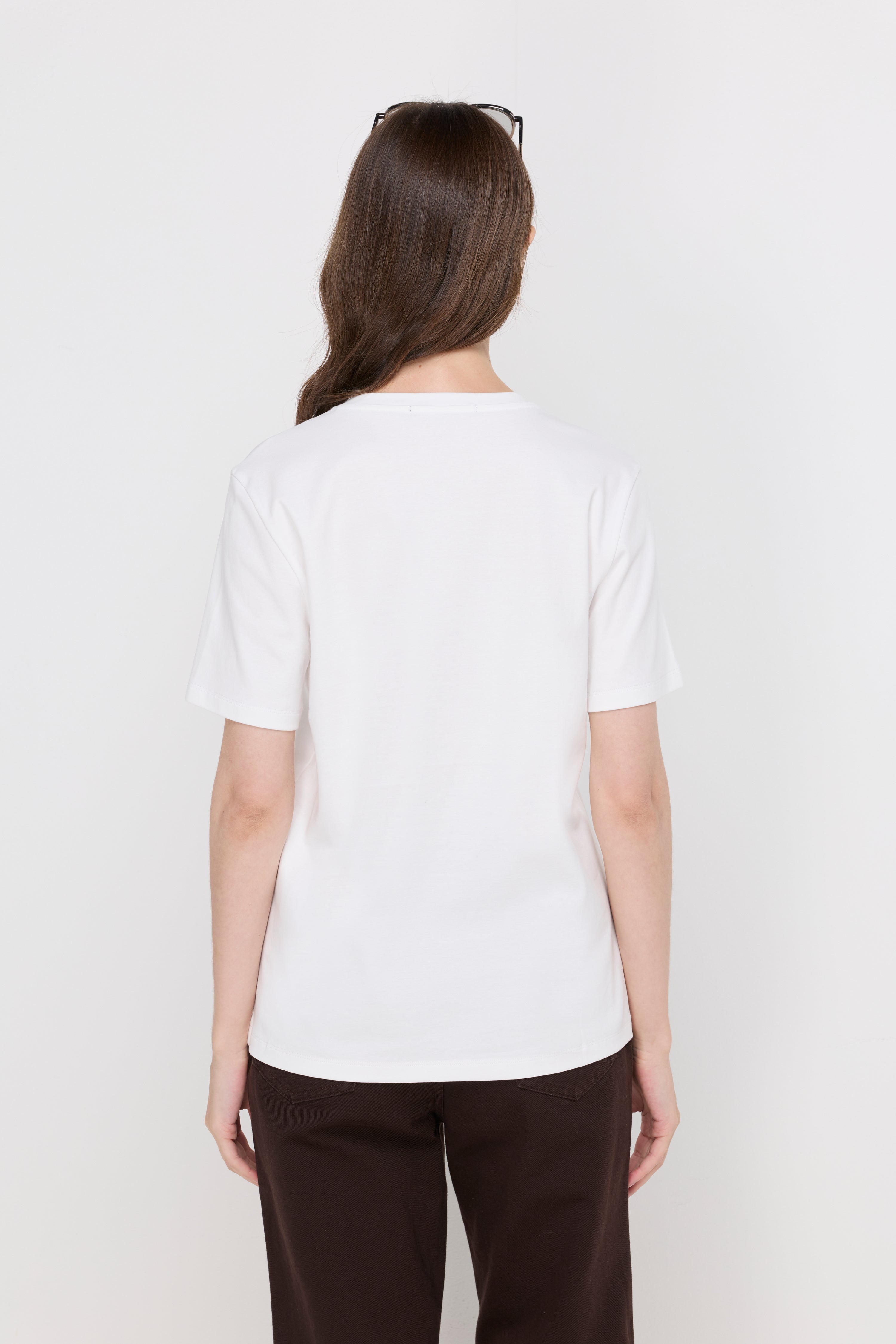 Serena V-Neck Essential Tee White
