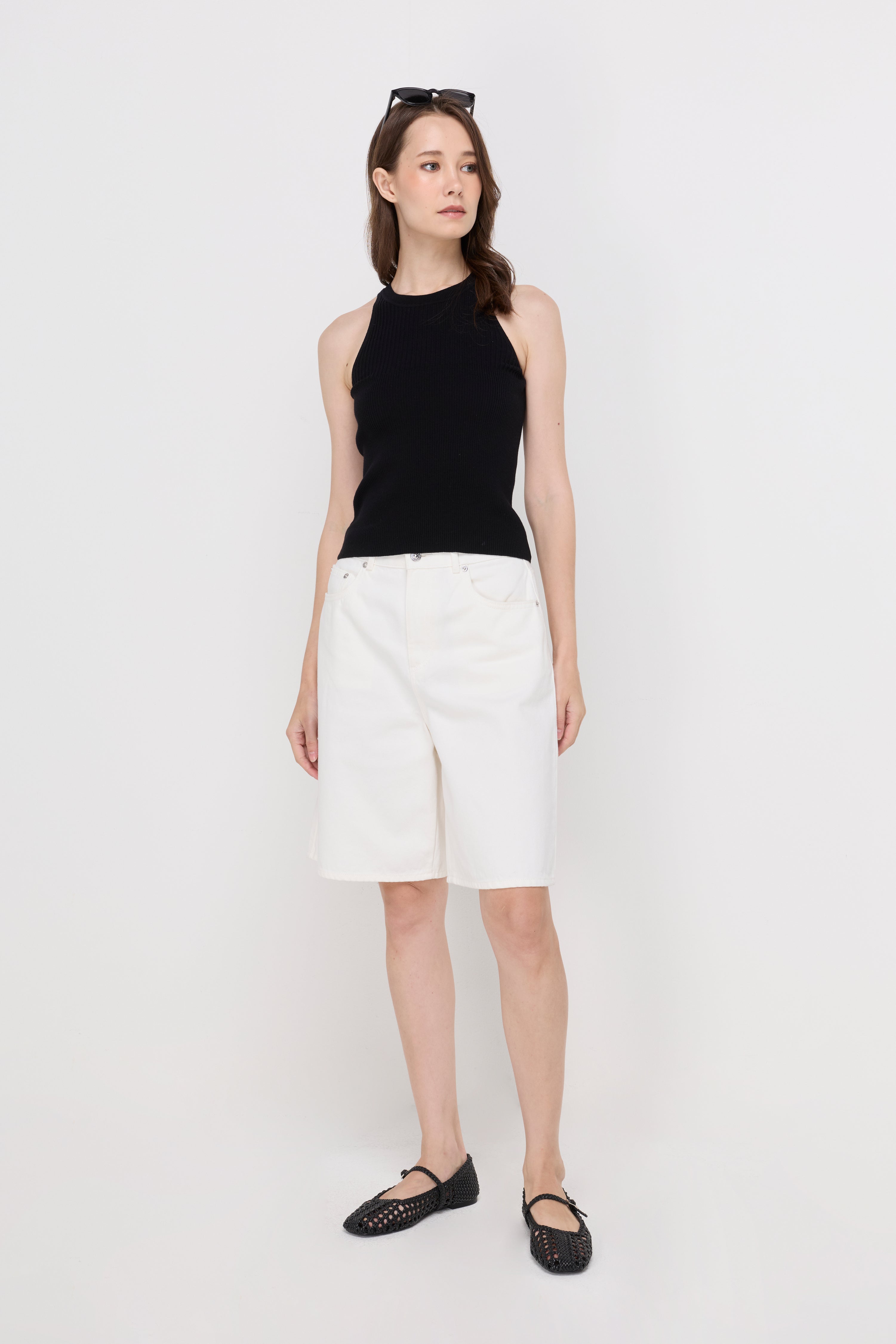 Sienna Ribbed Knit Tank Top Black
