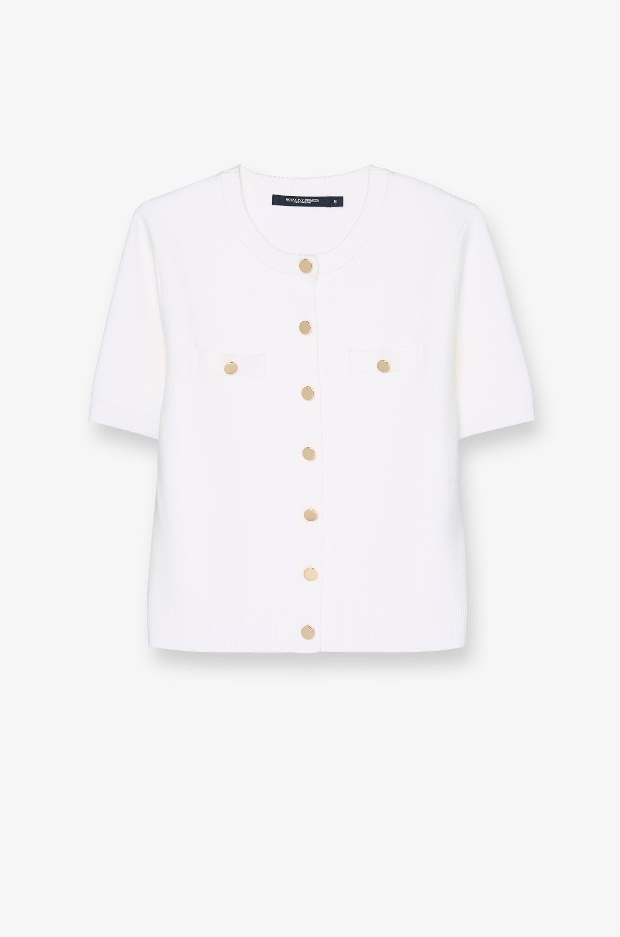 Button Detail Knit Cardigan Top Off-White