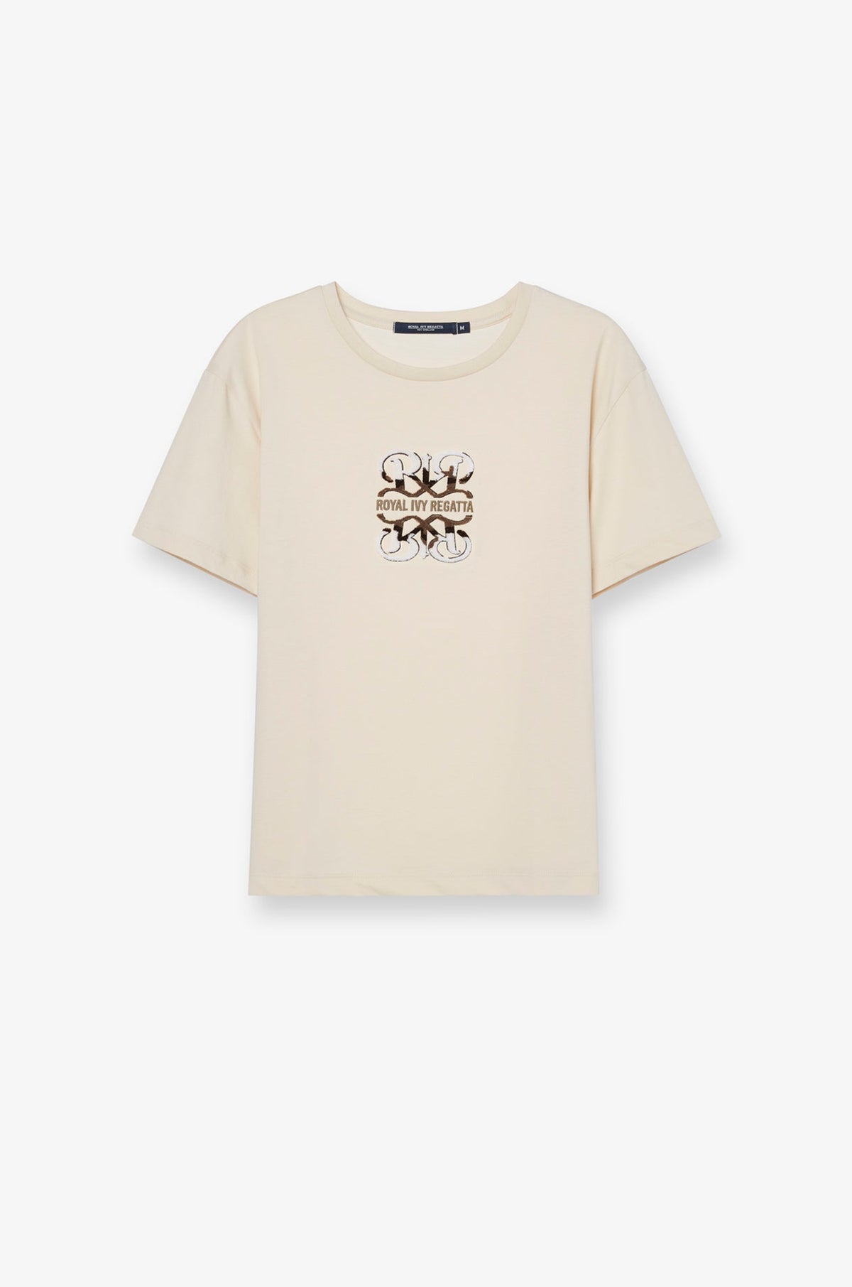 Monogram Signature Cotton T-Shirt Beige