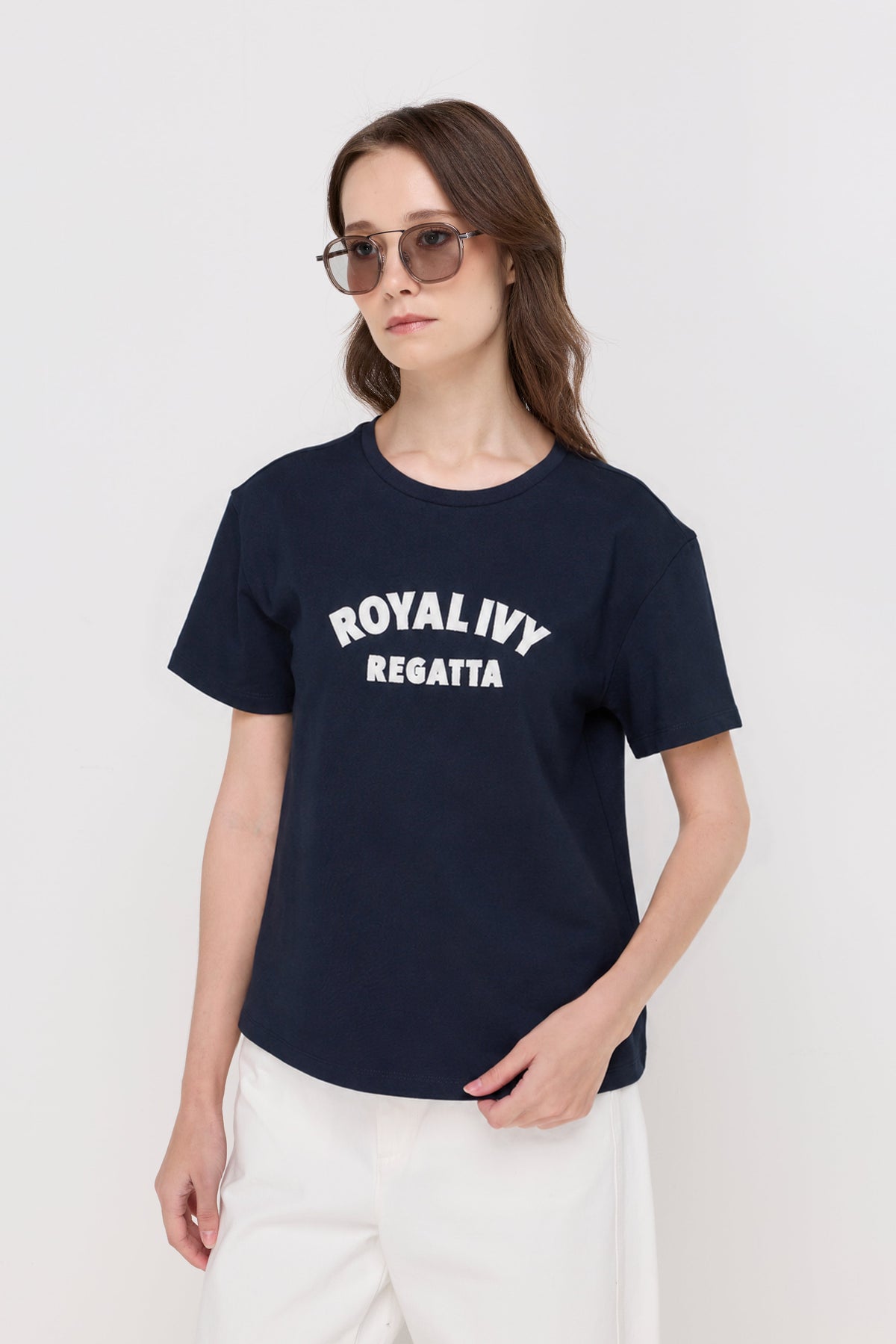 Heritage Logo Cotton T-Shirt Navy