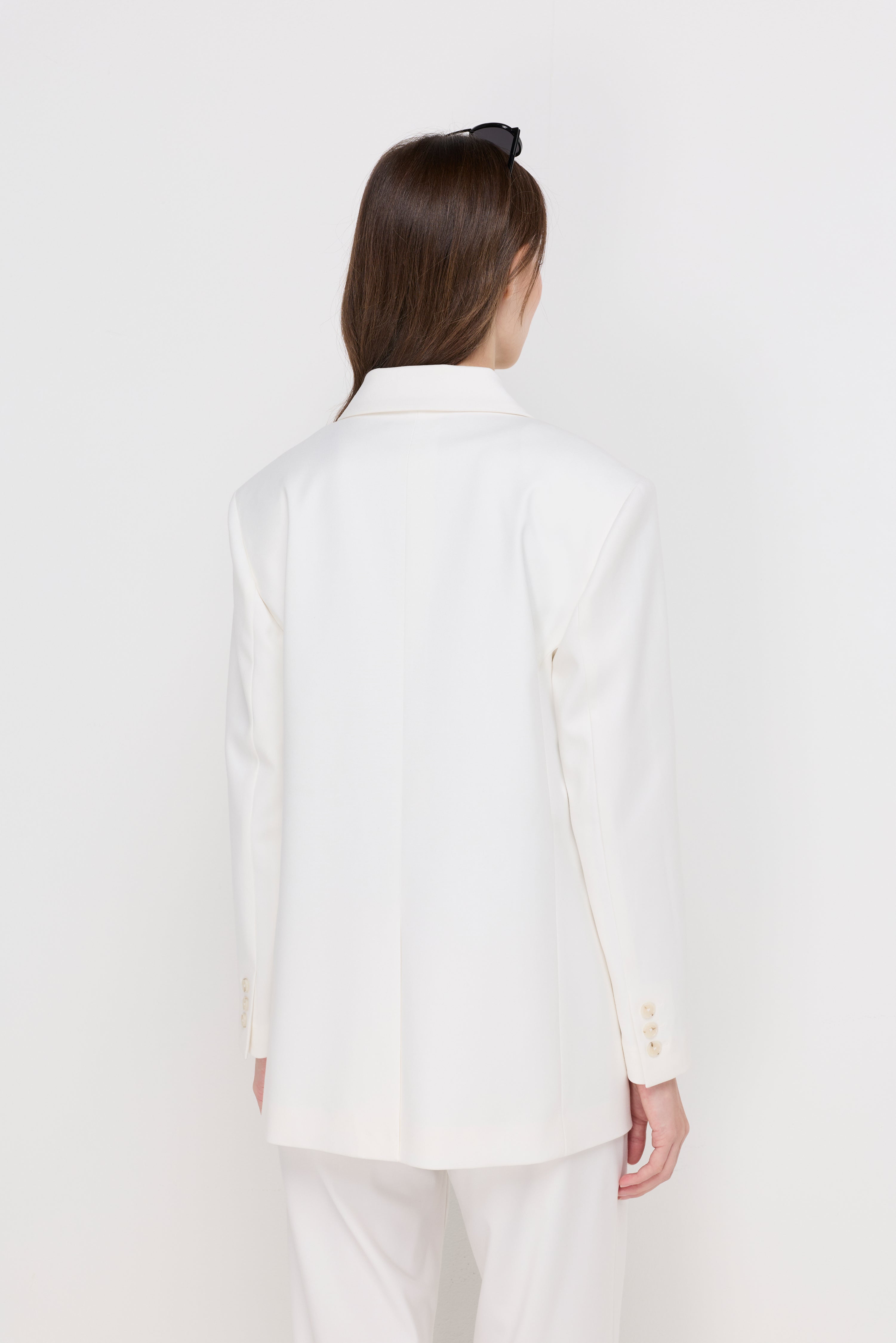 Single Button Tailored Blazer Off-White