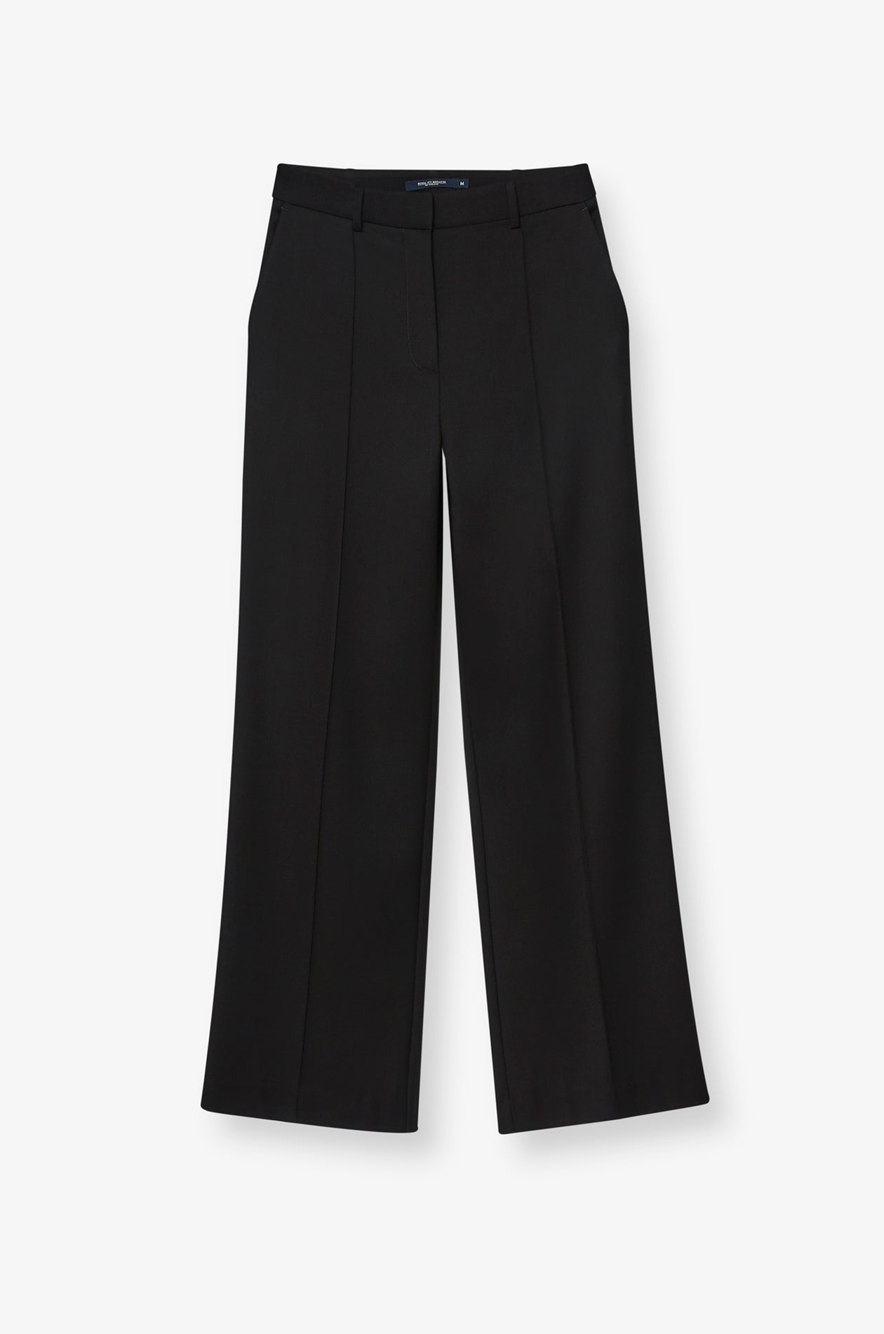 Tailored Pleated Straight-Leg Trousers Black