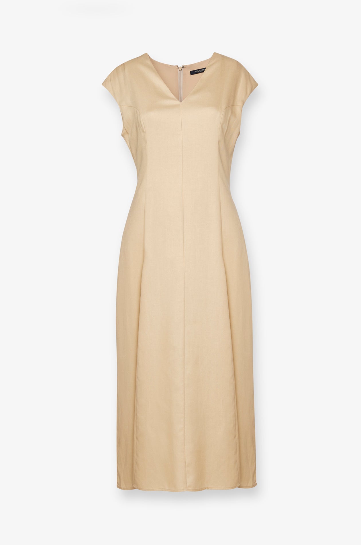 Aurelie Sculpted Midi Dress Beige