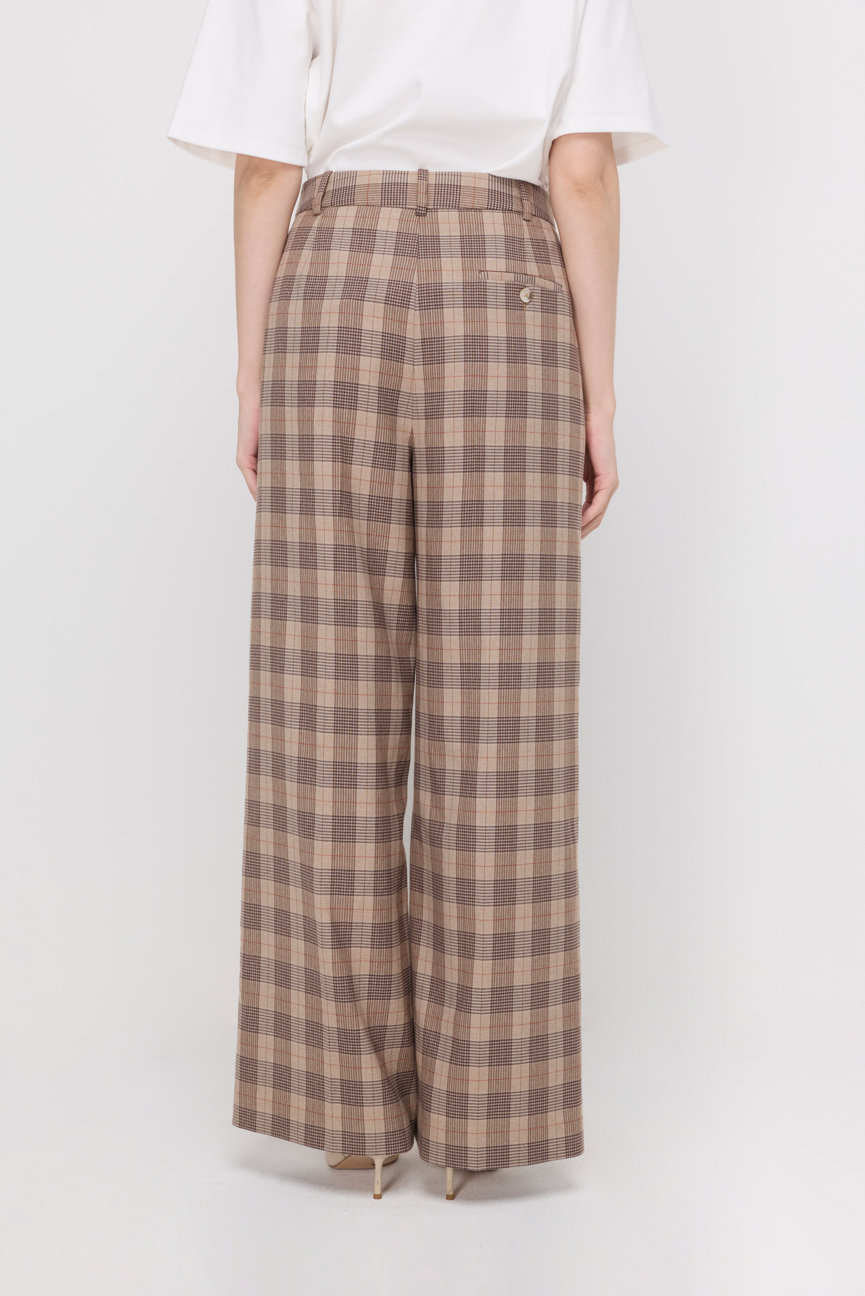 Heritage Check Wide-Leg Trousers Check Brown