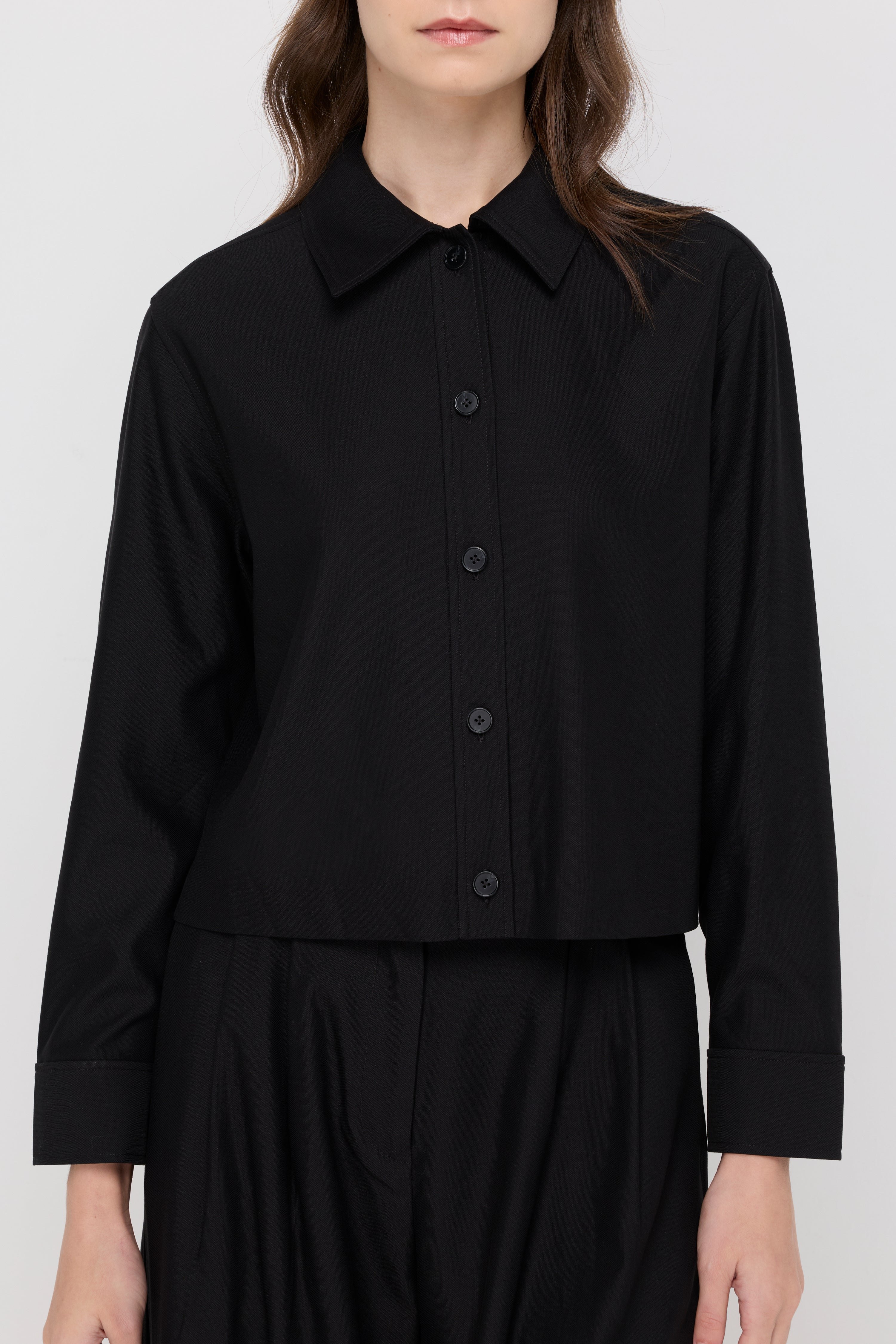 Modern Cropped Shirt Black