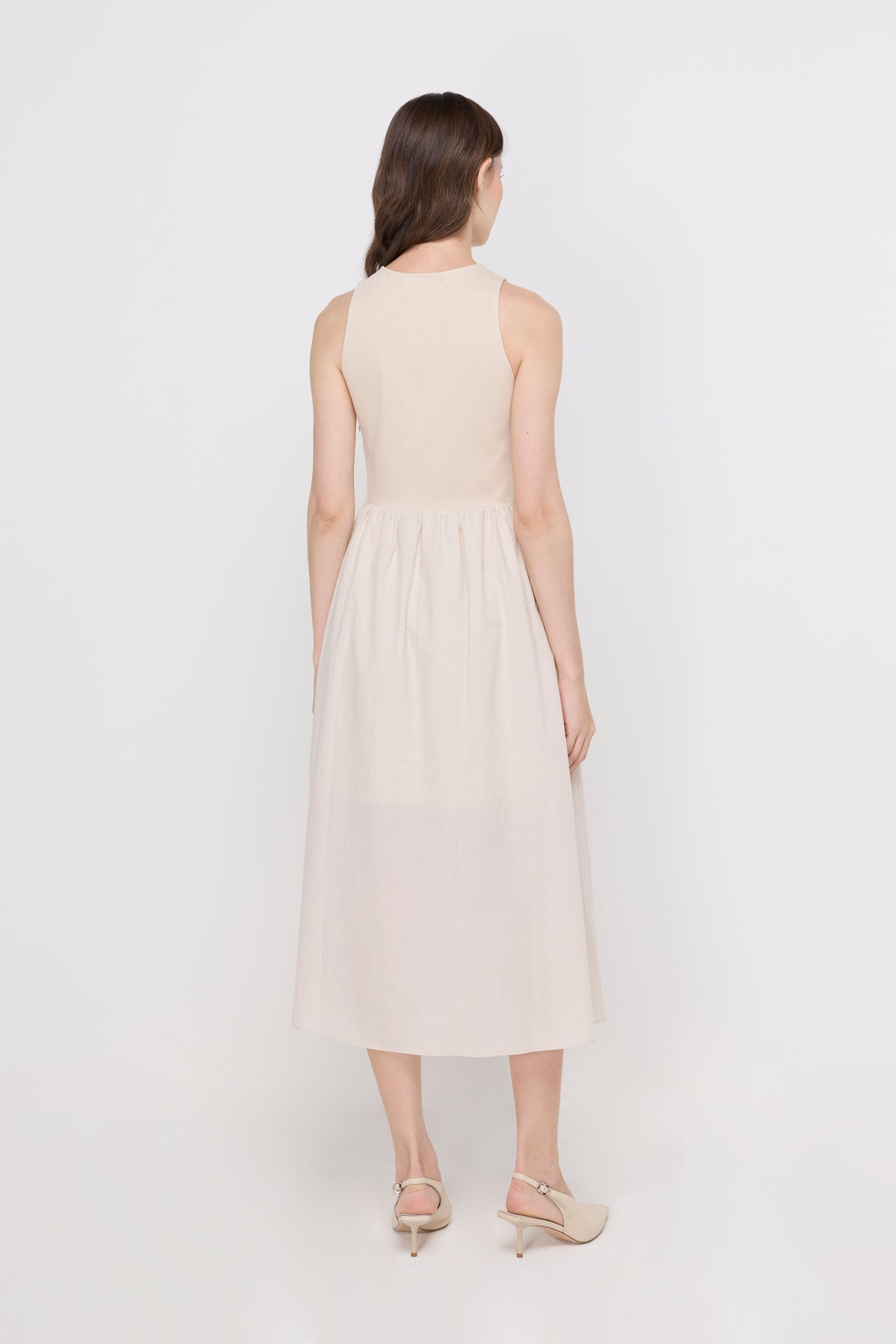 Minimalist Sleeveless Dress Taupe
