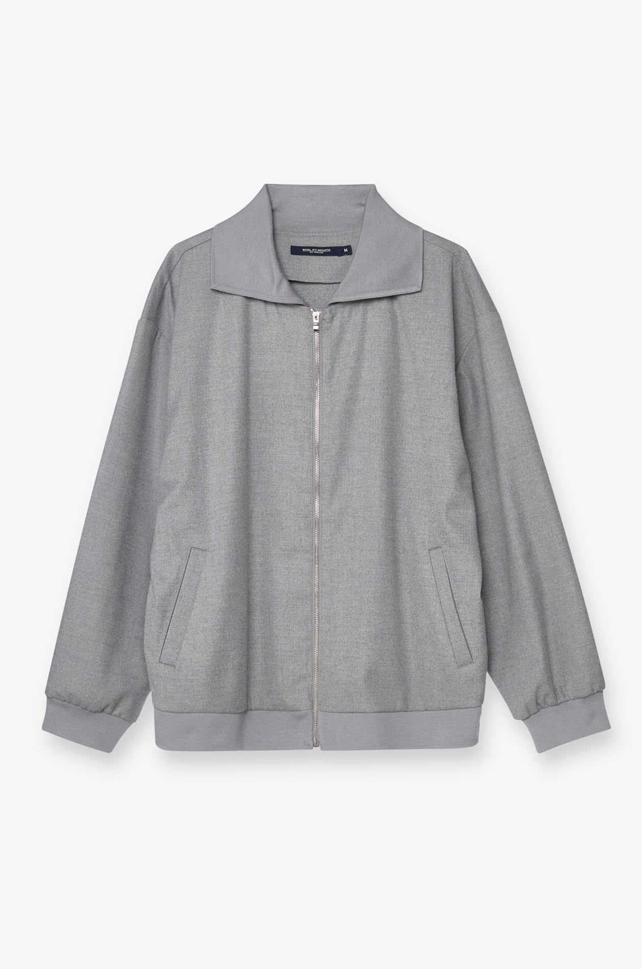 Hooded Zip-Front Track Jacket Grey
