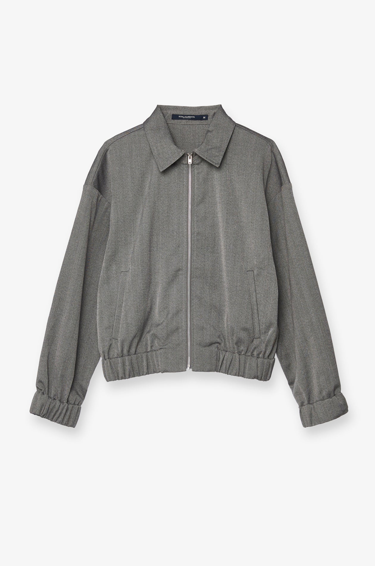 Herringbone Zip-Front Jacket Grey