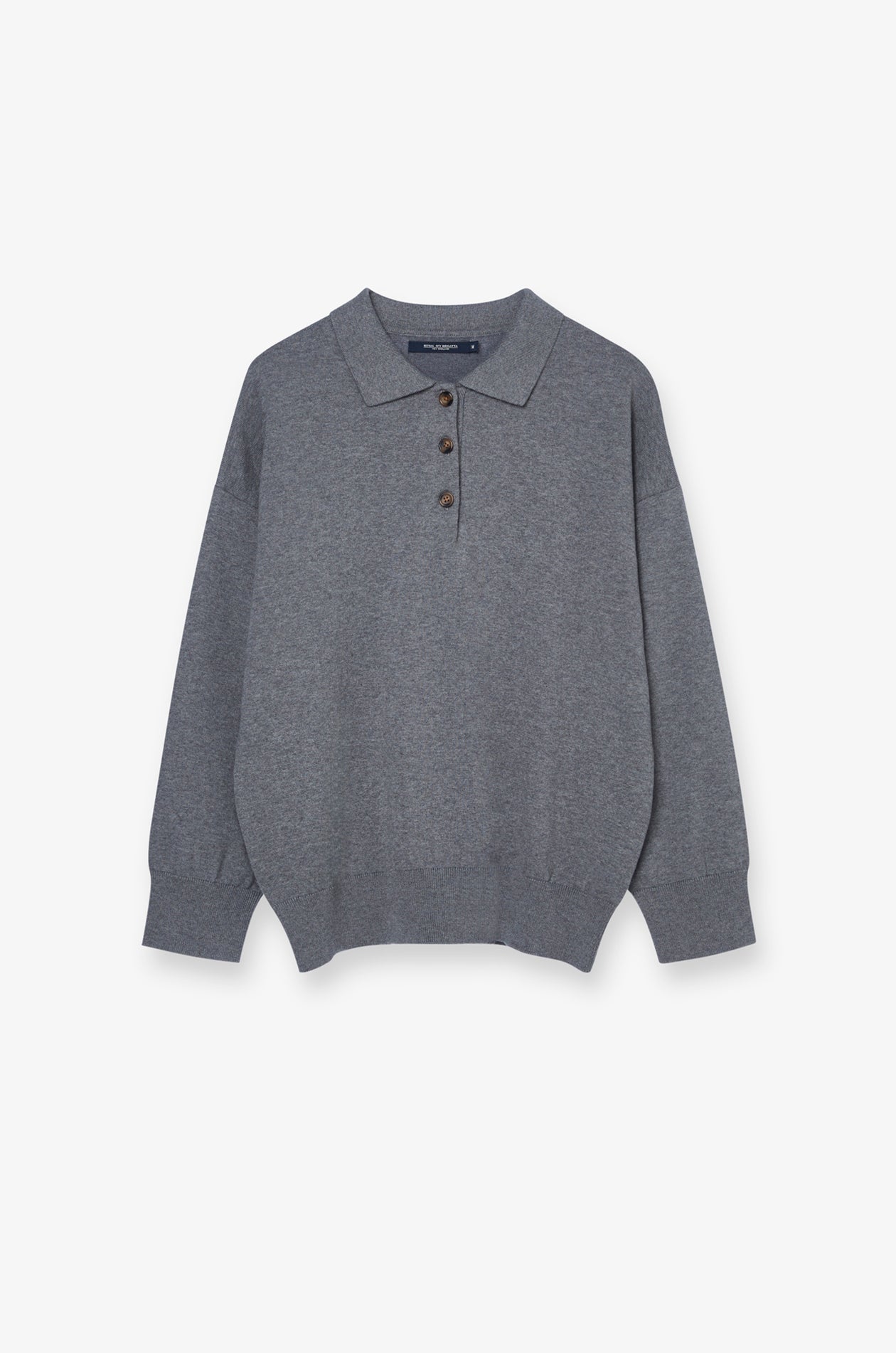 Button-Placket Knit Polo Top Black