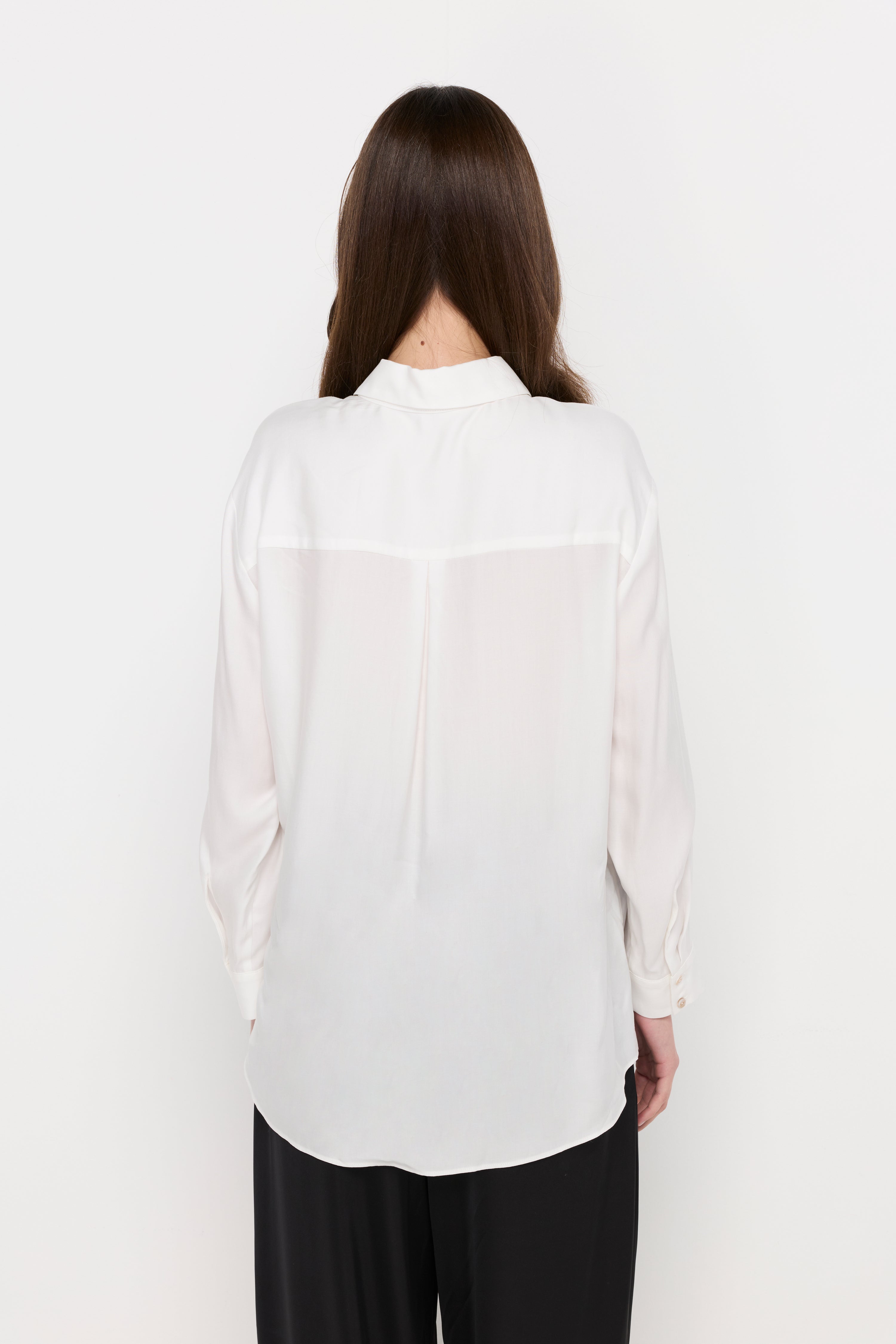 Classic Button-Front Blouse White