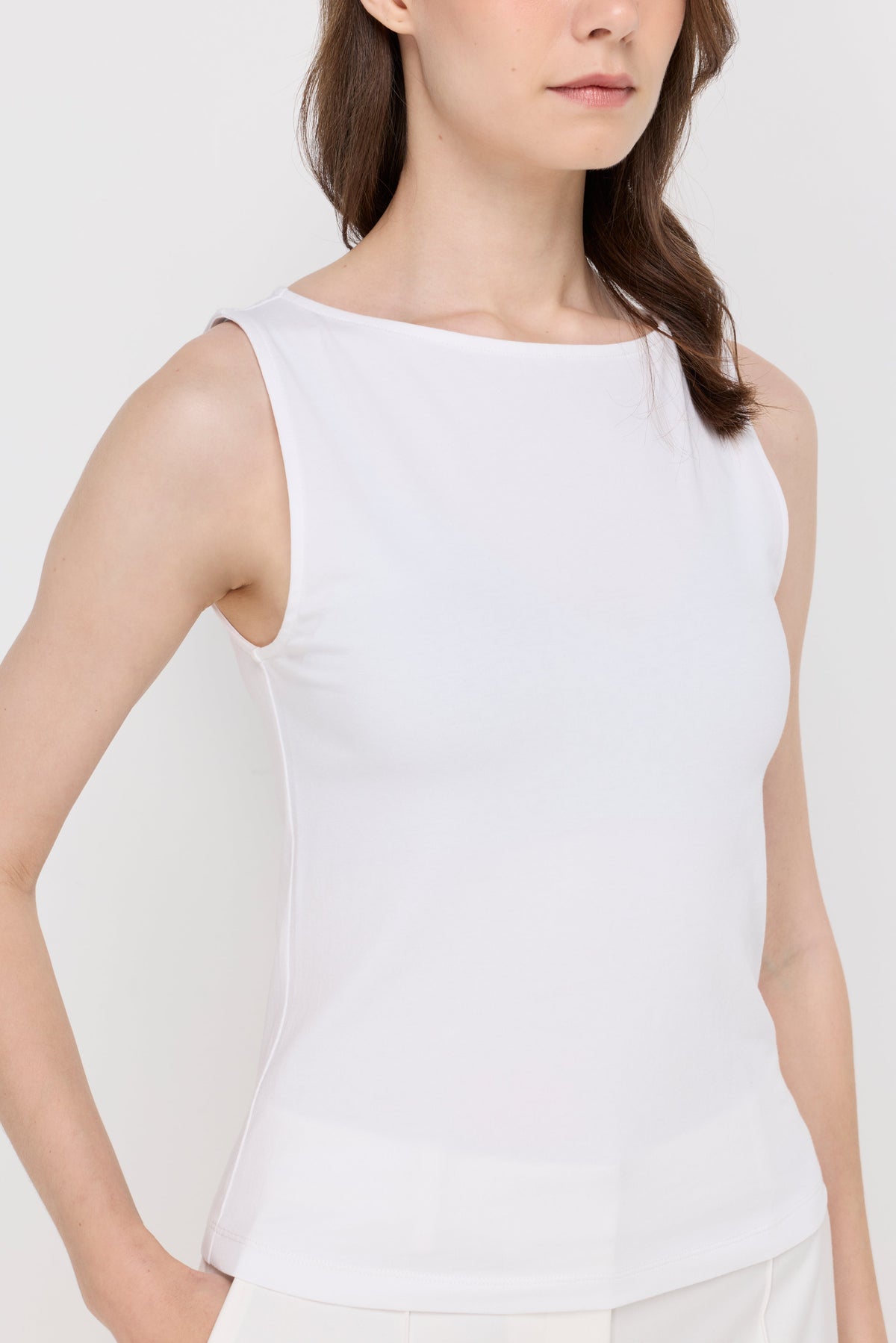 Essential Sleeveless Knit Top White