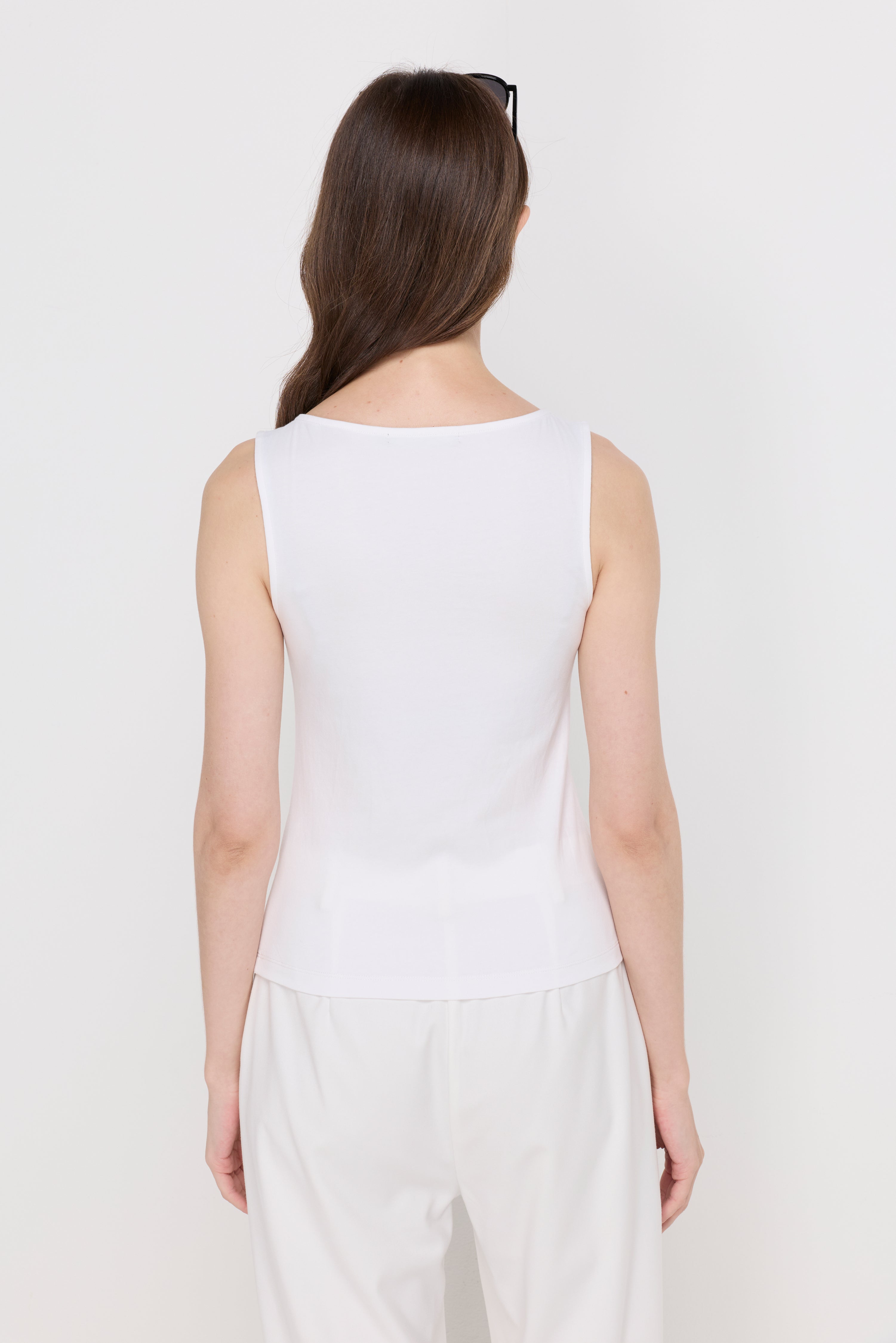Essential Sleeveless Knit Top White