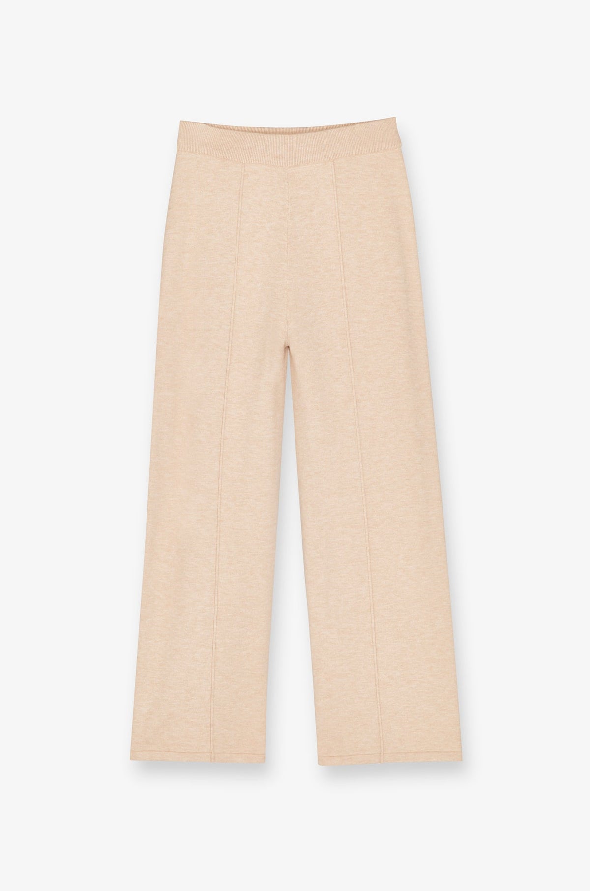 Wide-Leg Knit Trousers Brown