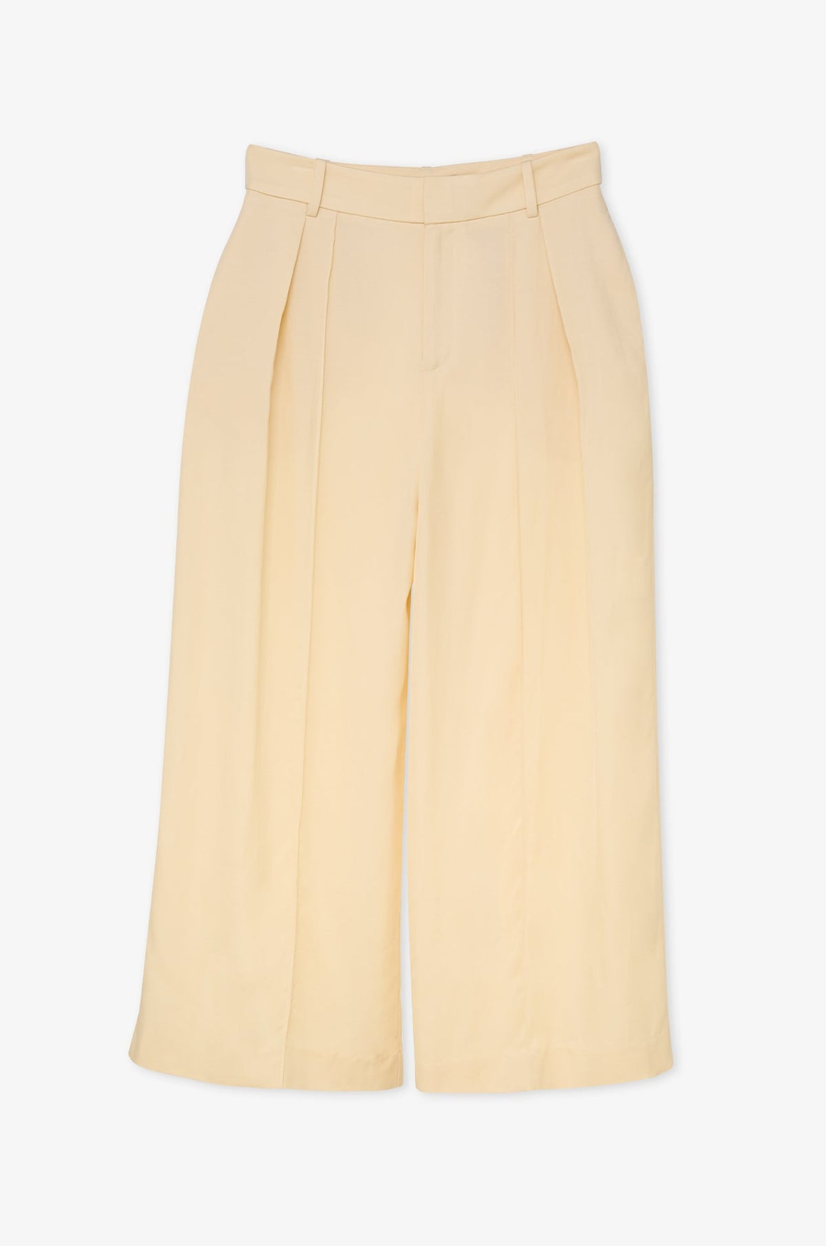 Tailored Wide-Leg Trousers Beige