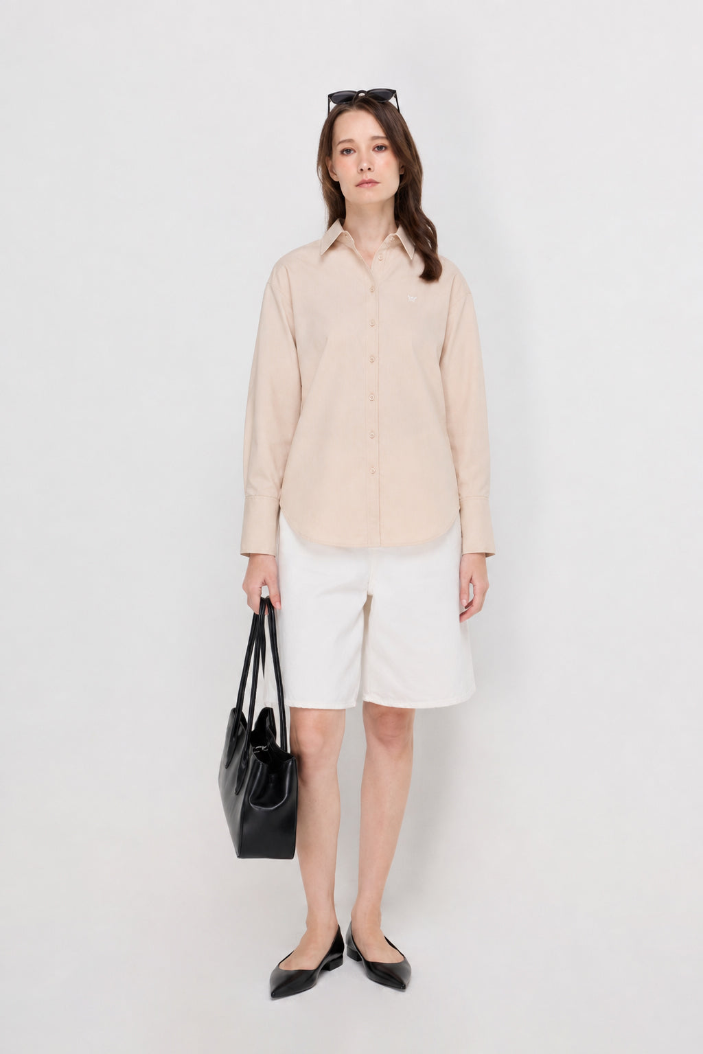 Classic Oxford Button-Down Shirt Beige
