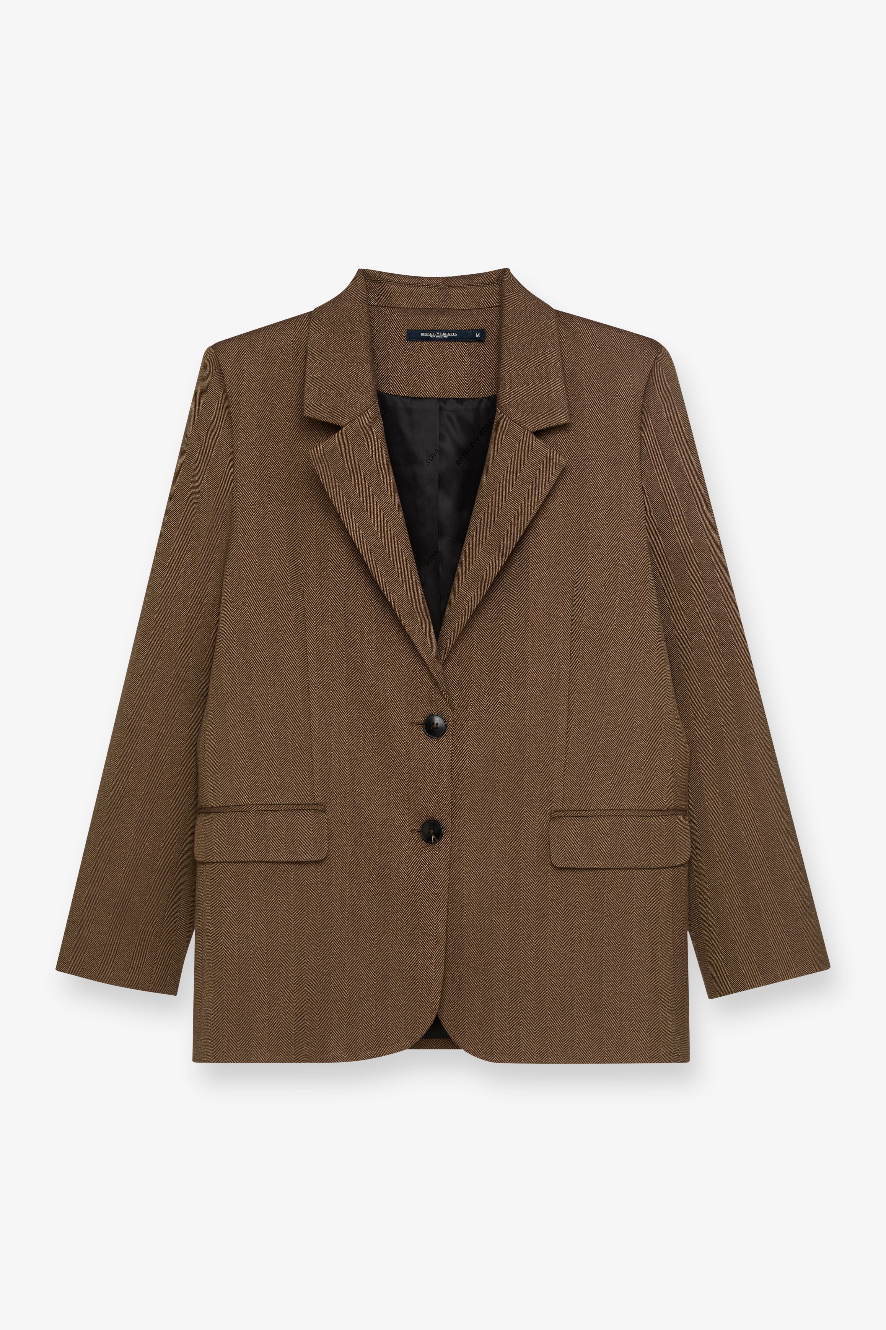 Tailored Single-Breasted Blazer Dark Brown