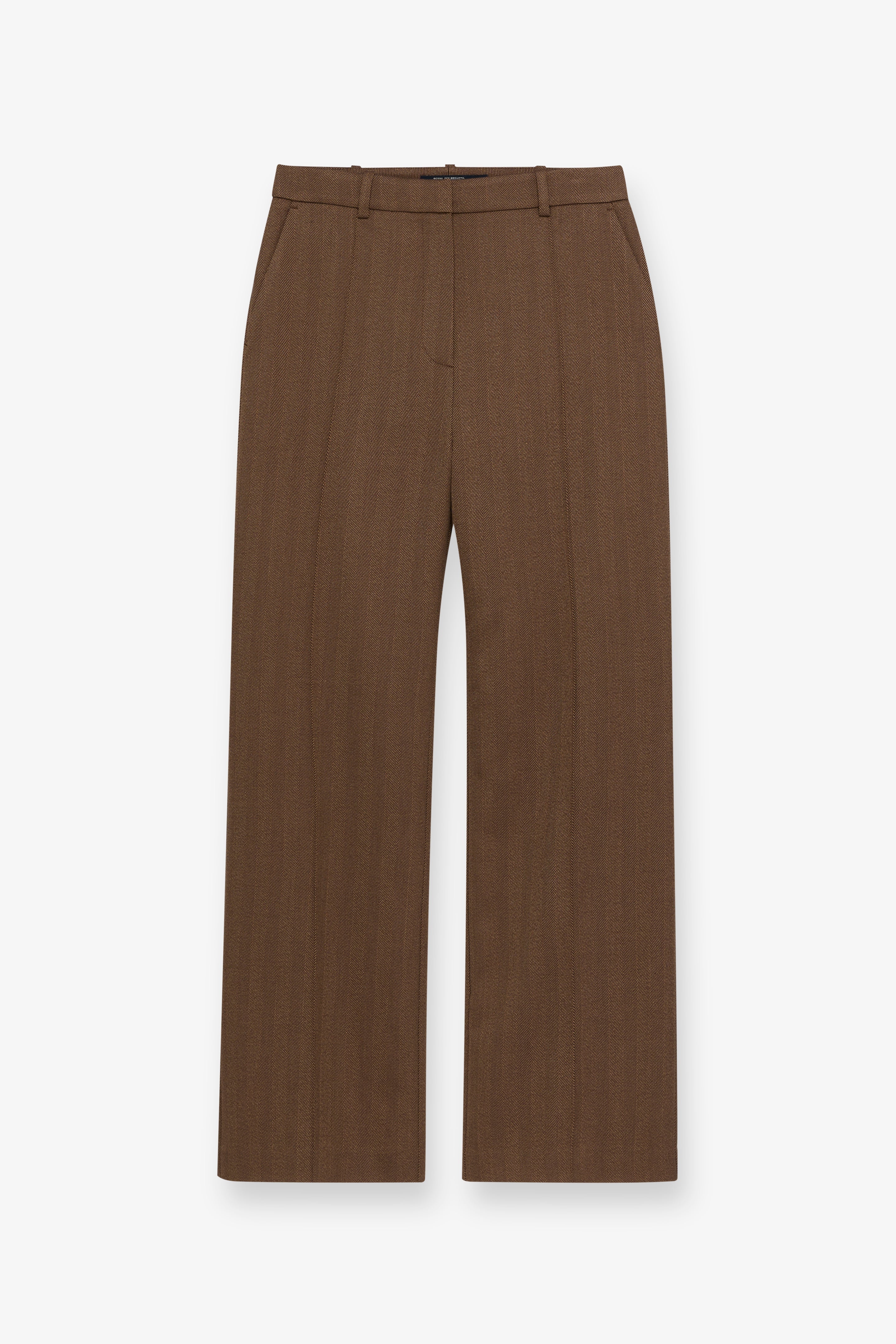Textured Wide-Leg Trousers Dark Brown