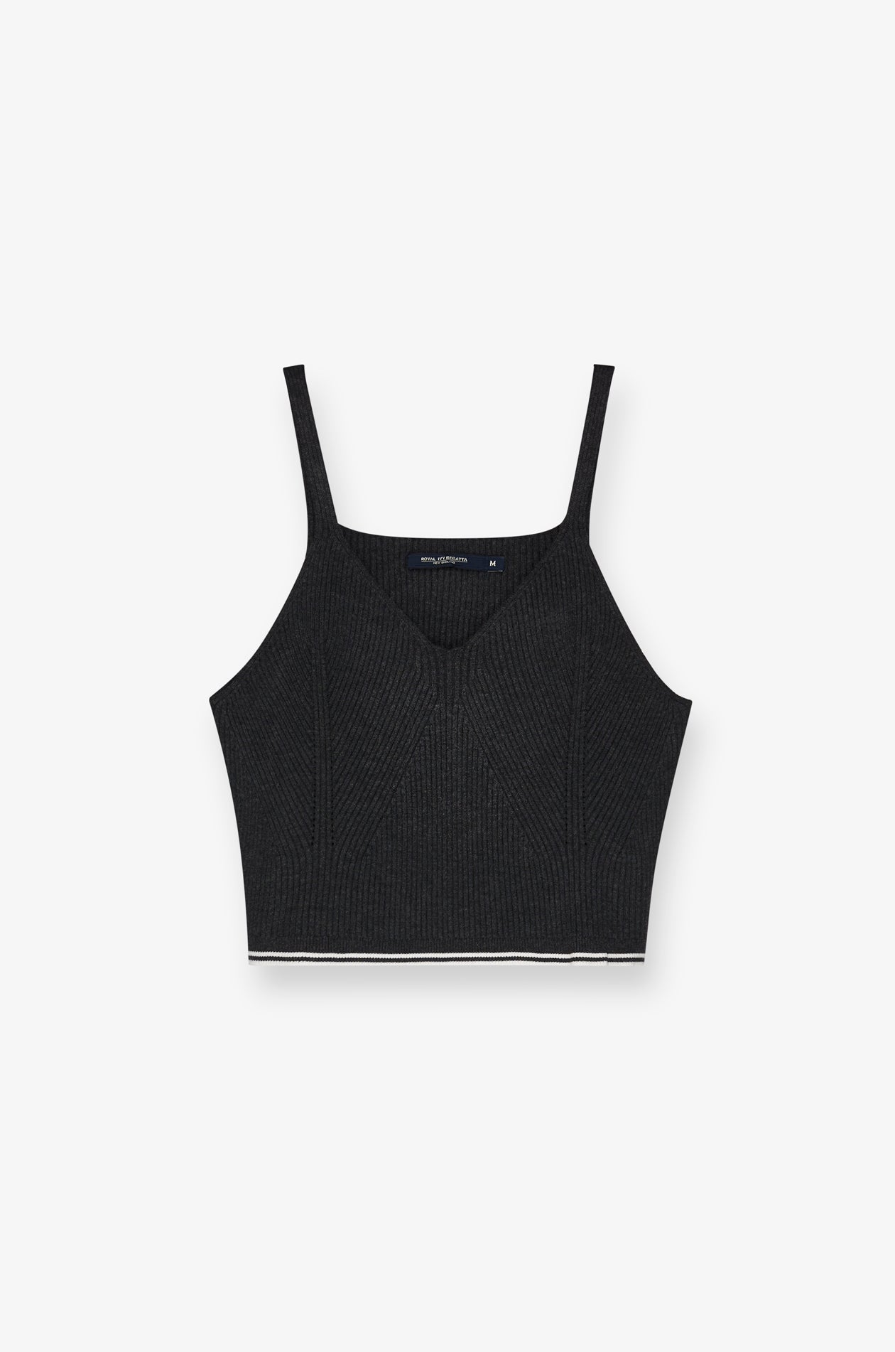 Ribbed Knit Camisole Top Top Dyed Grey