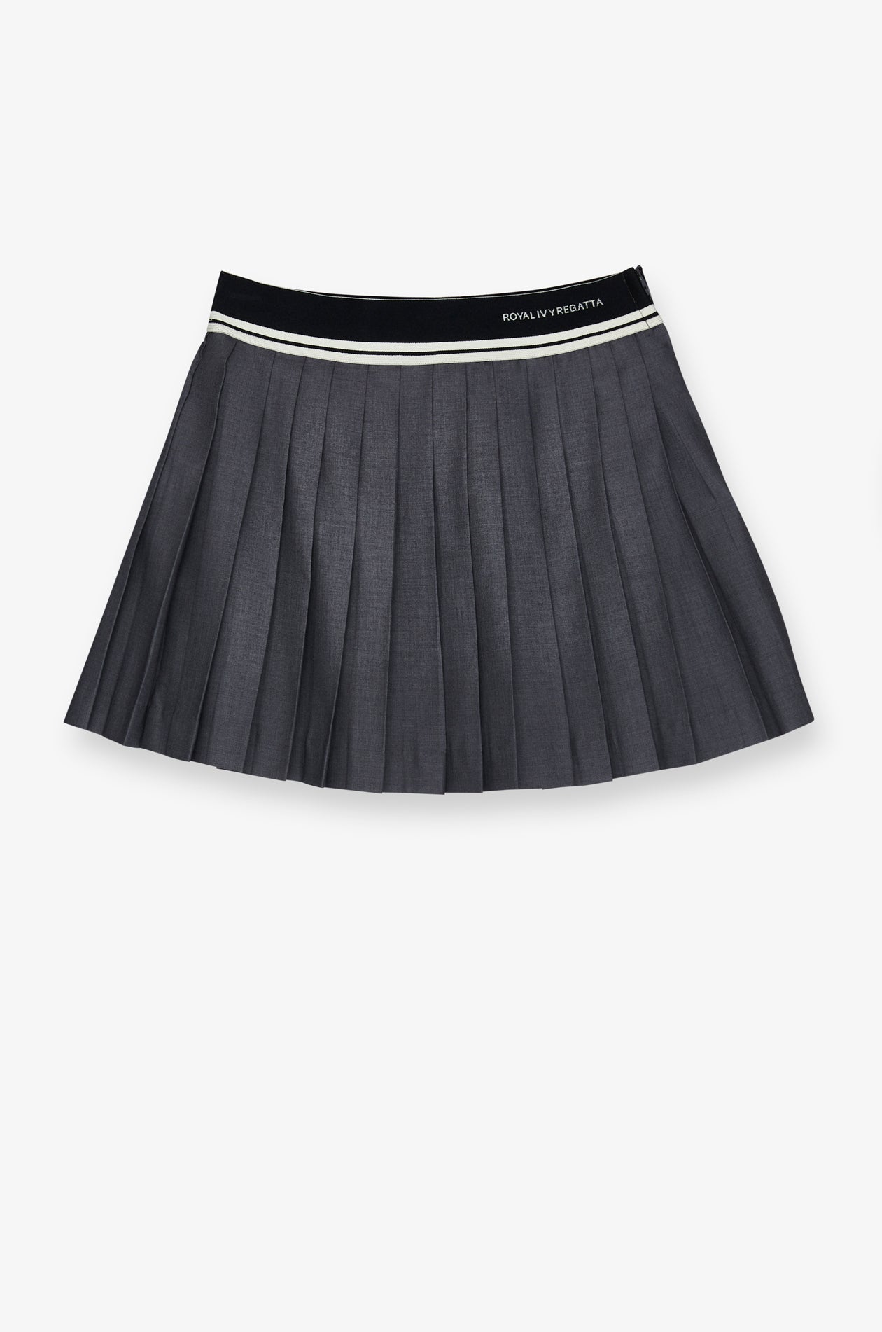 Pleated Knit Mini Skirt Top Dyed Grey