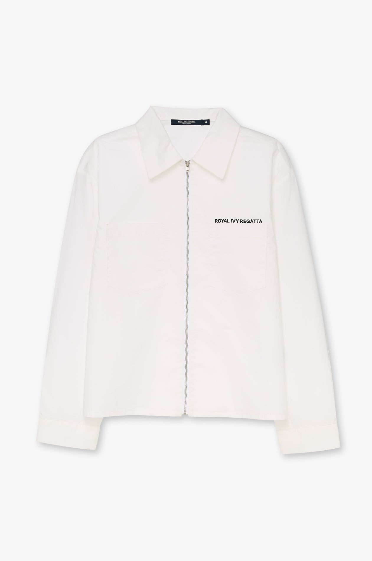 Zip Front Utility Shirt Cream