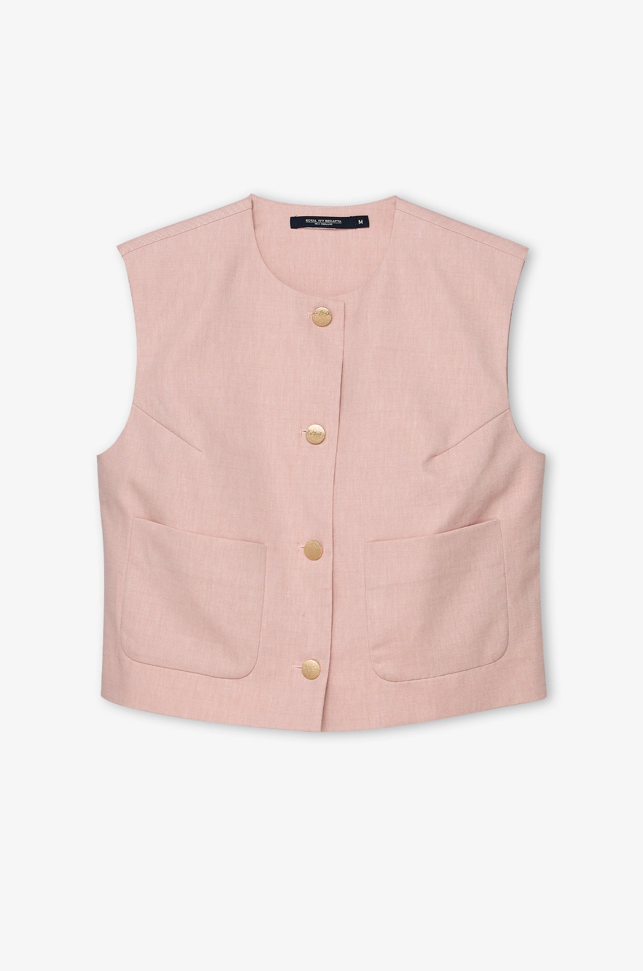 Tailored Cropped Vest Pink