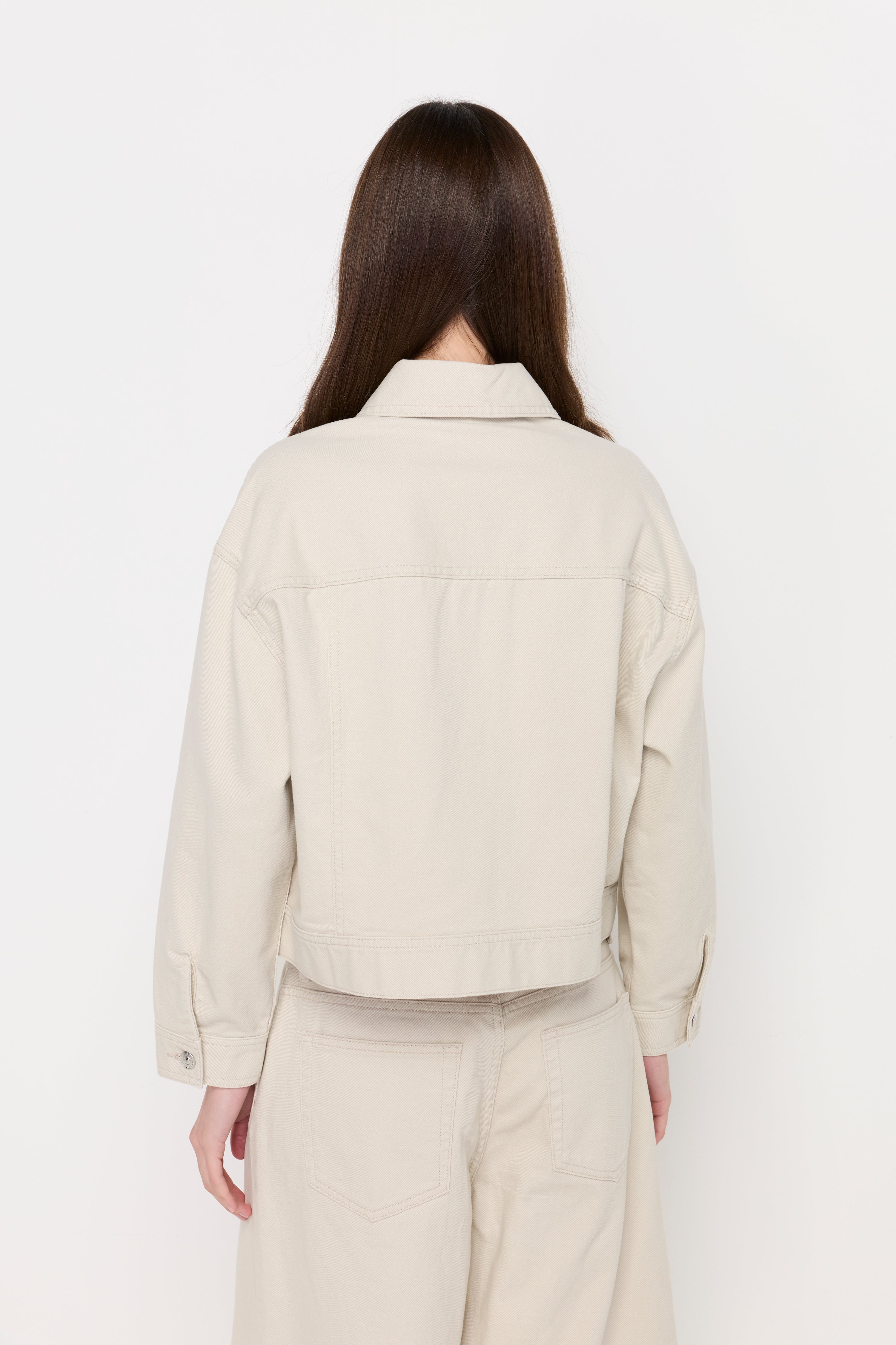 Ecru Denim Trucker Jacket Beige