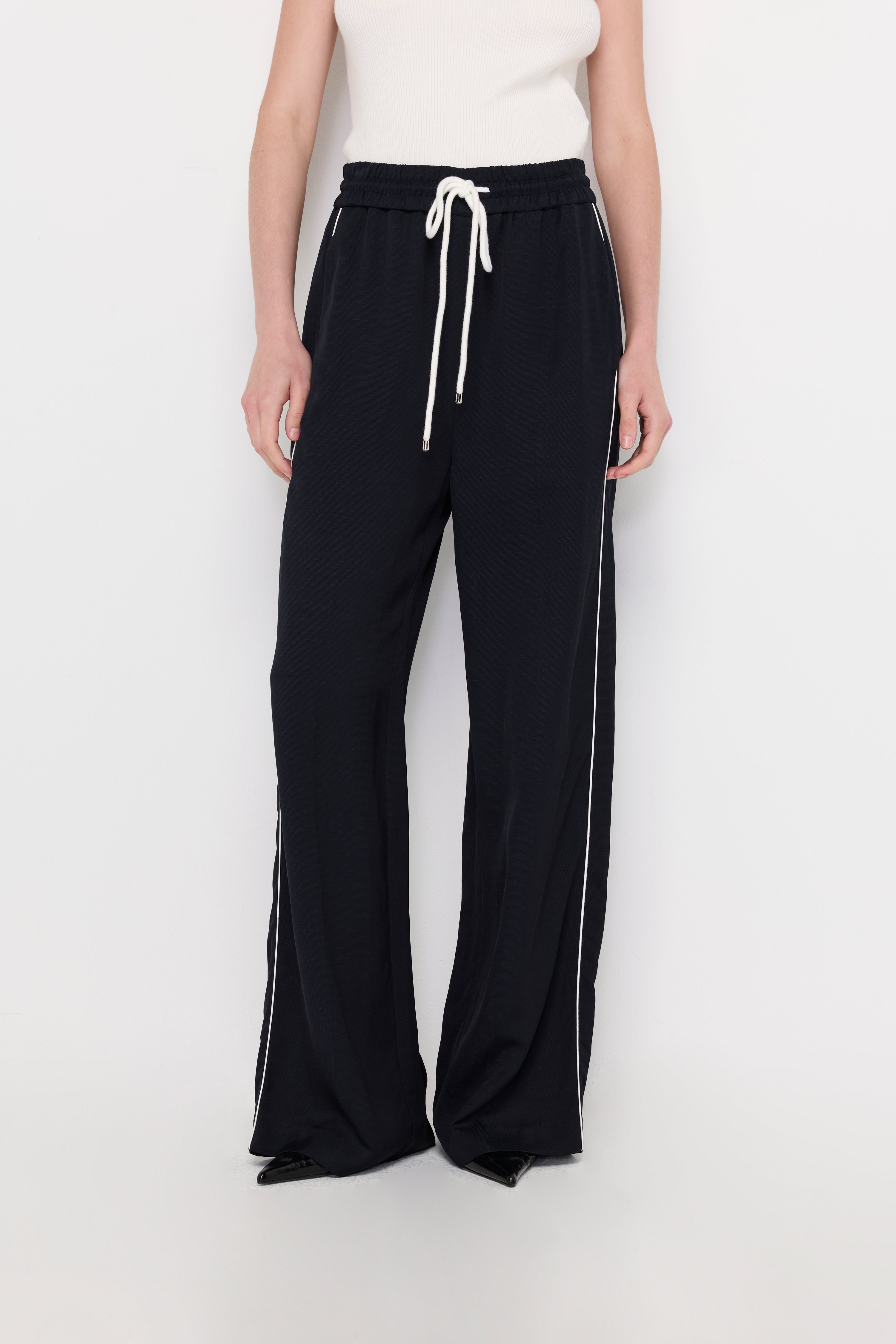 Relaxed Fit Drawstring Trousers Navy