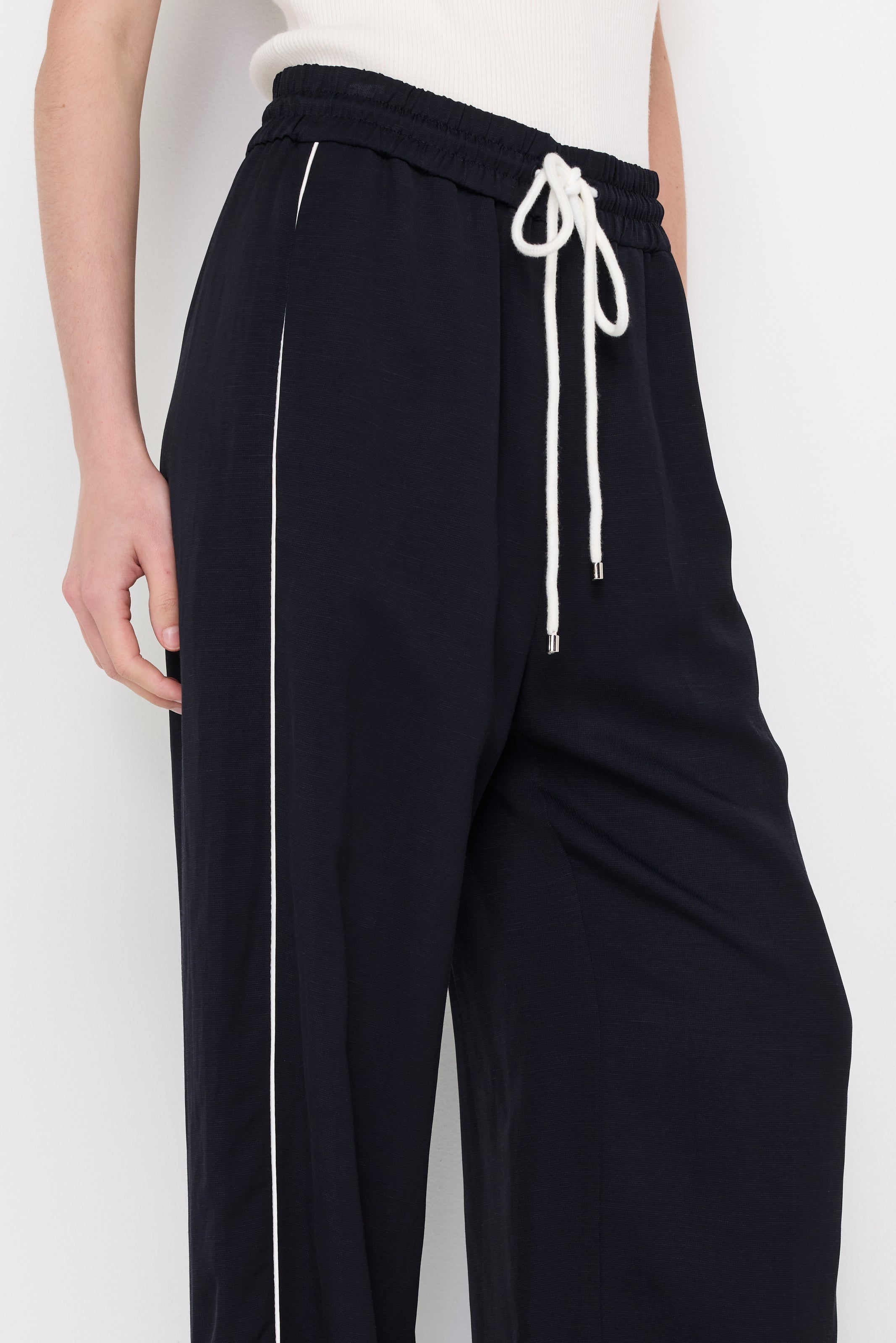 Relaxed Fit Drawstring Trousers Navy