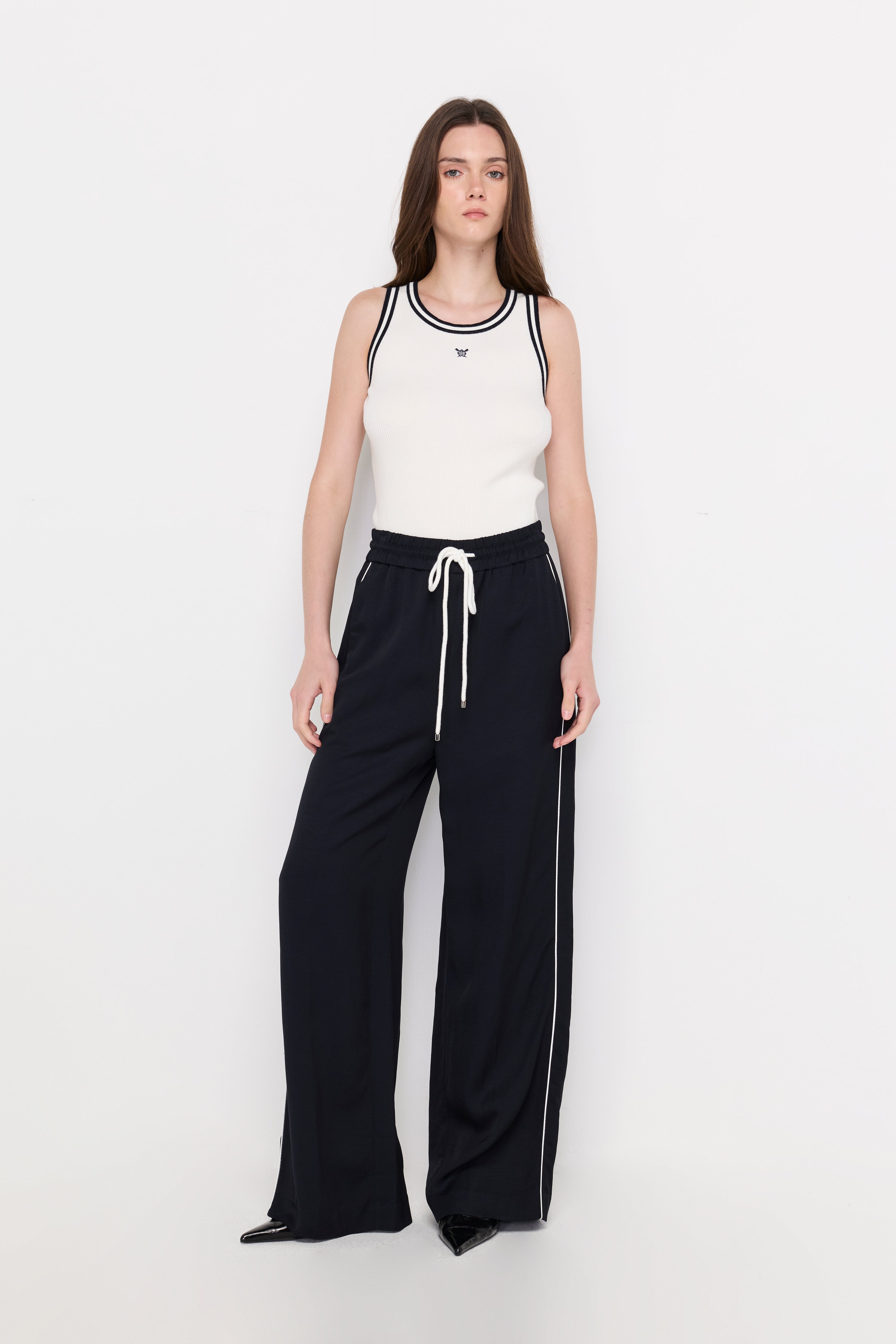 Relaxed Fit Drawstring Trousers Navy