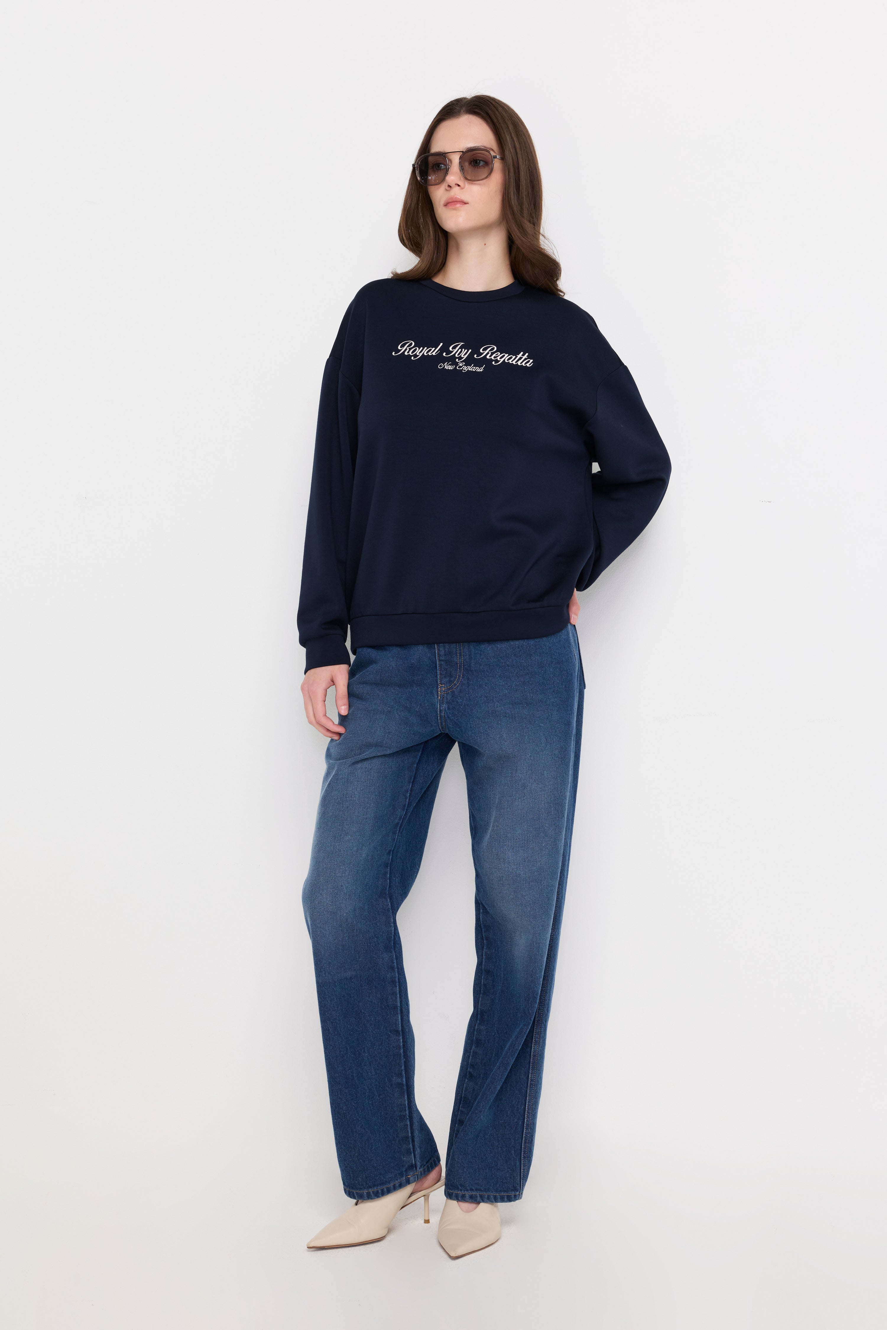 Signature Crew Neck Pullover Navy