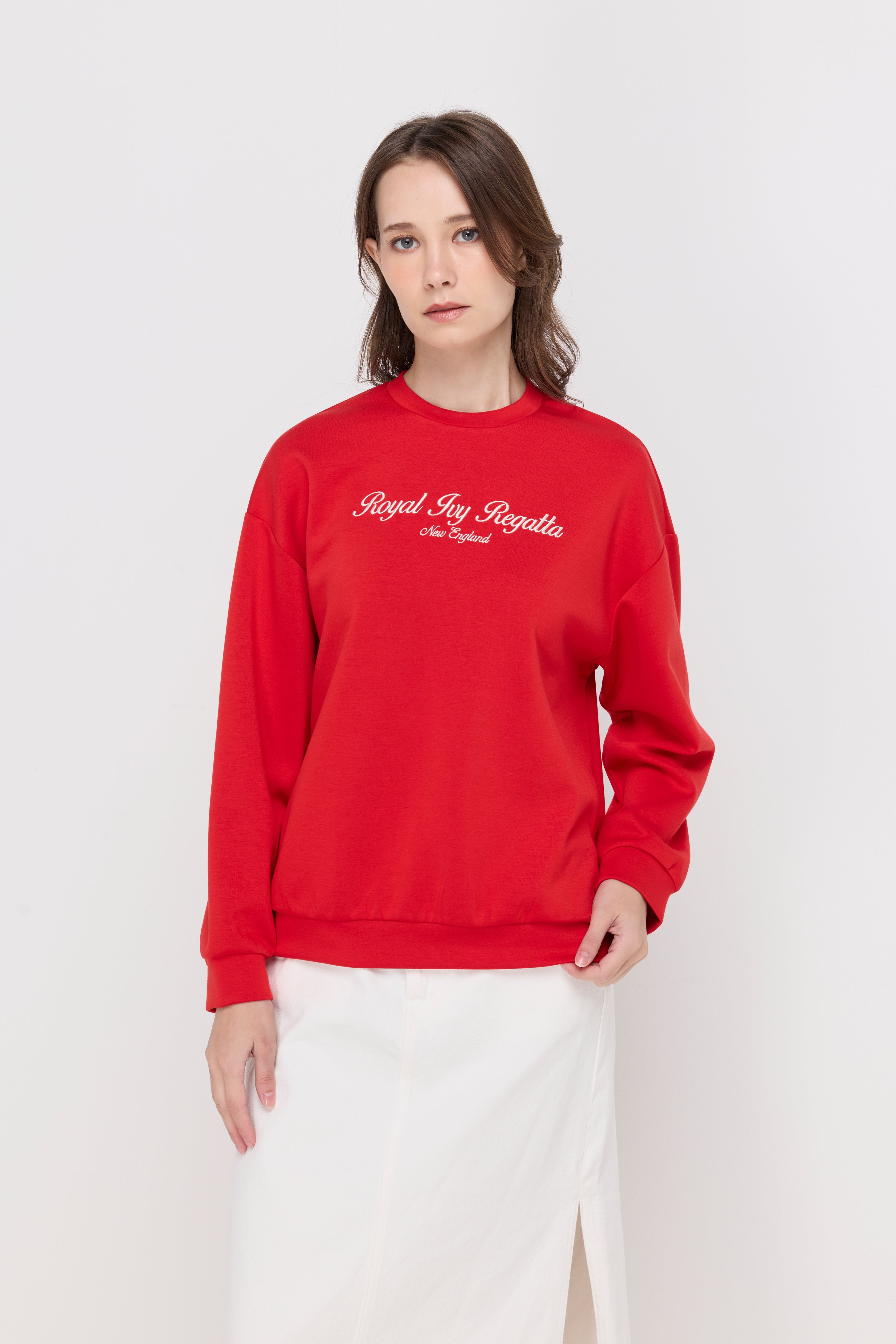 Signature Crew Neck Pullover Red