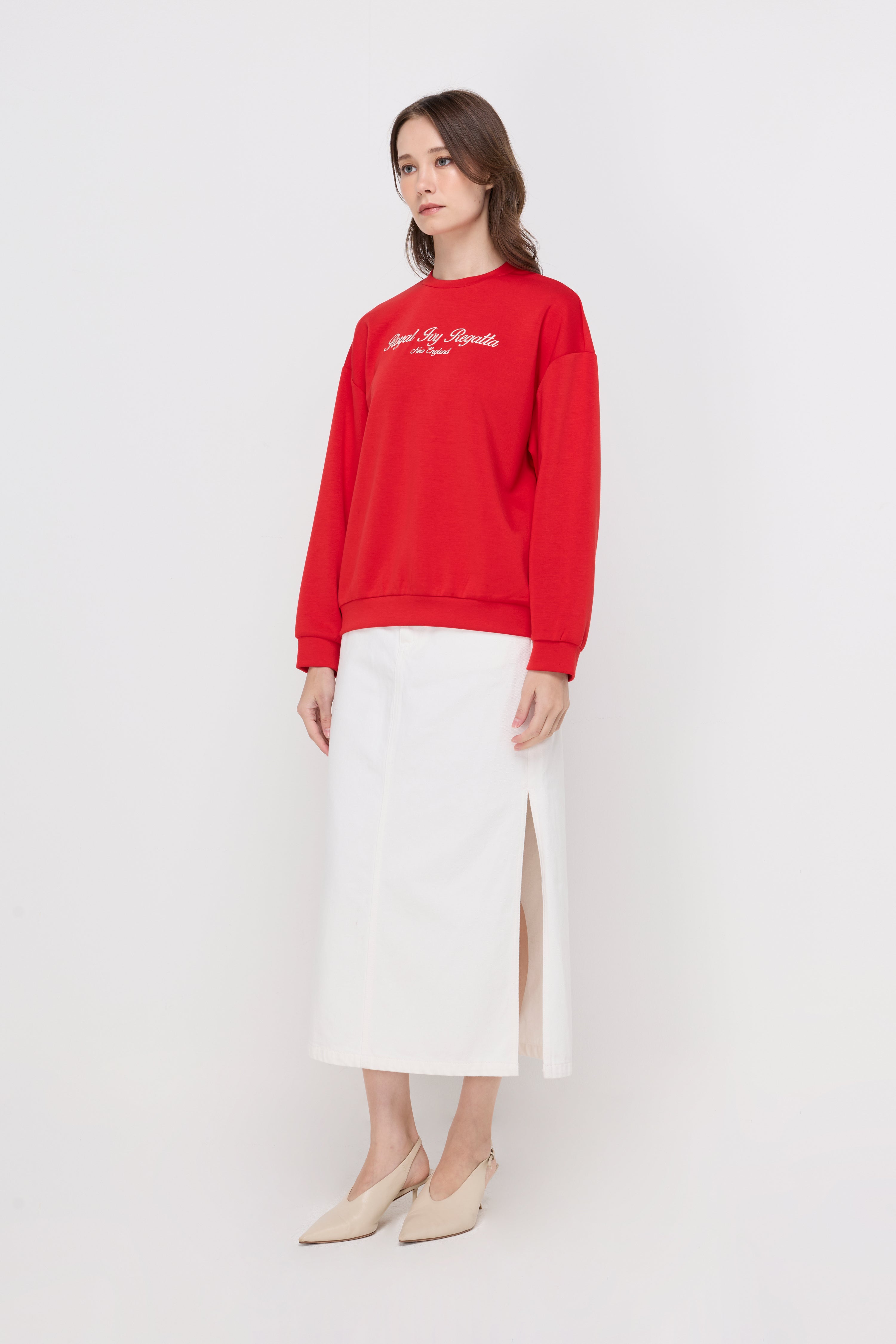 Signature Crew Neck Pullover Red