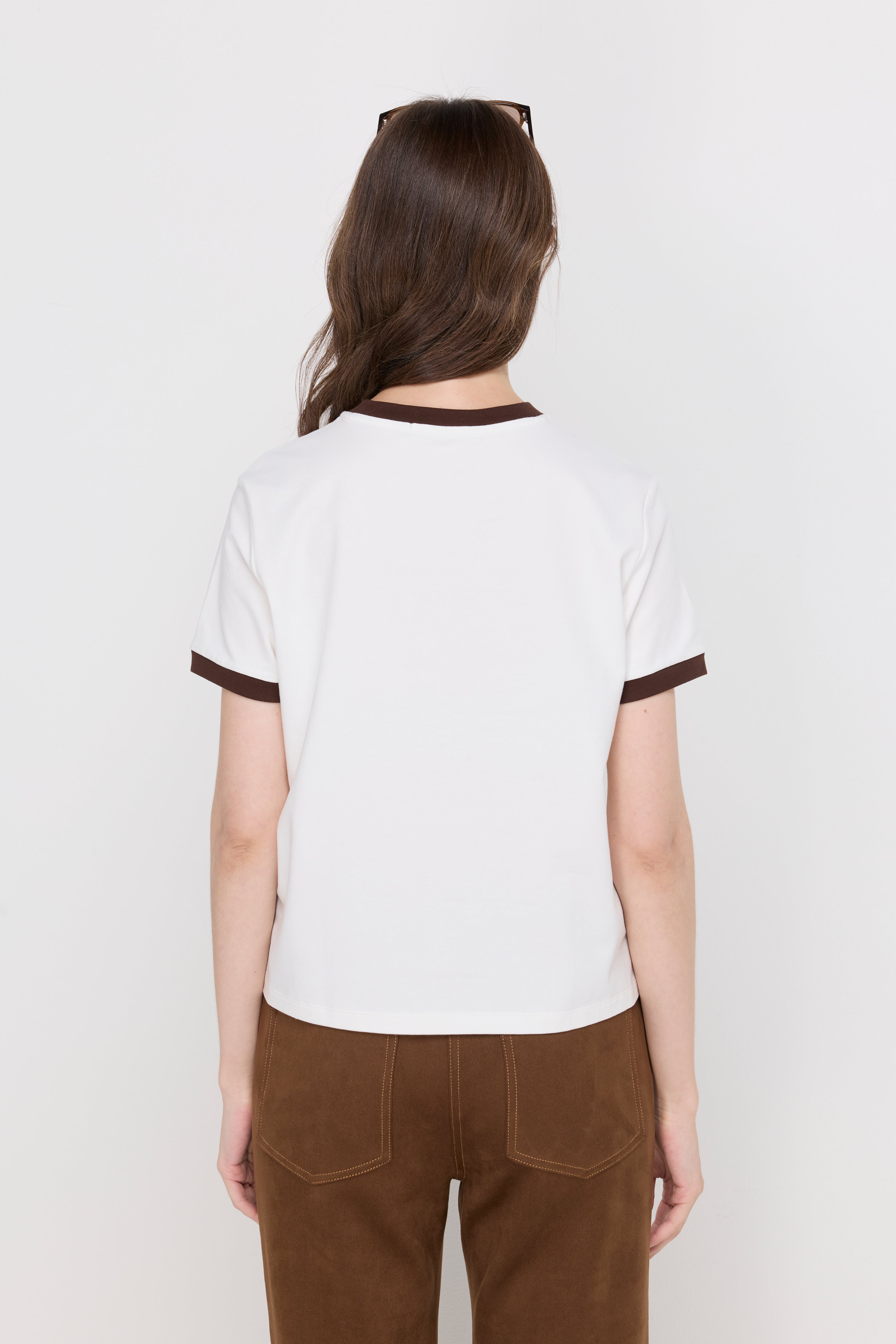 Classic Contrast Trim Tee Off-White