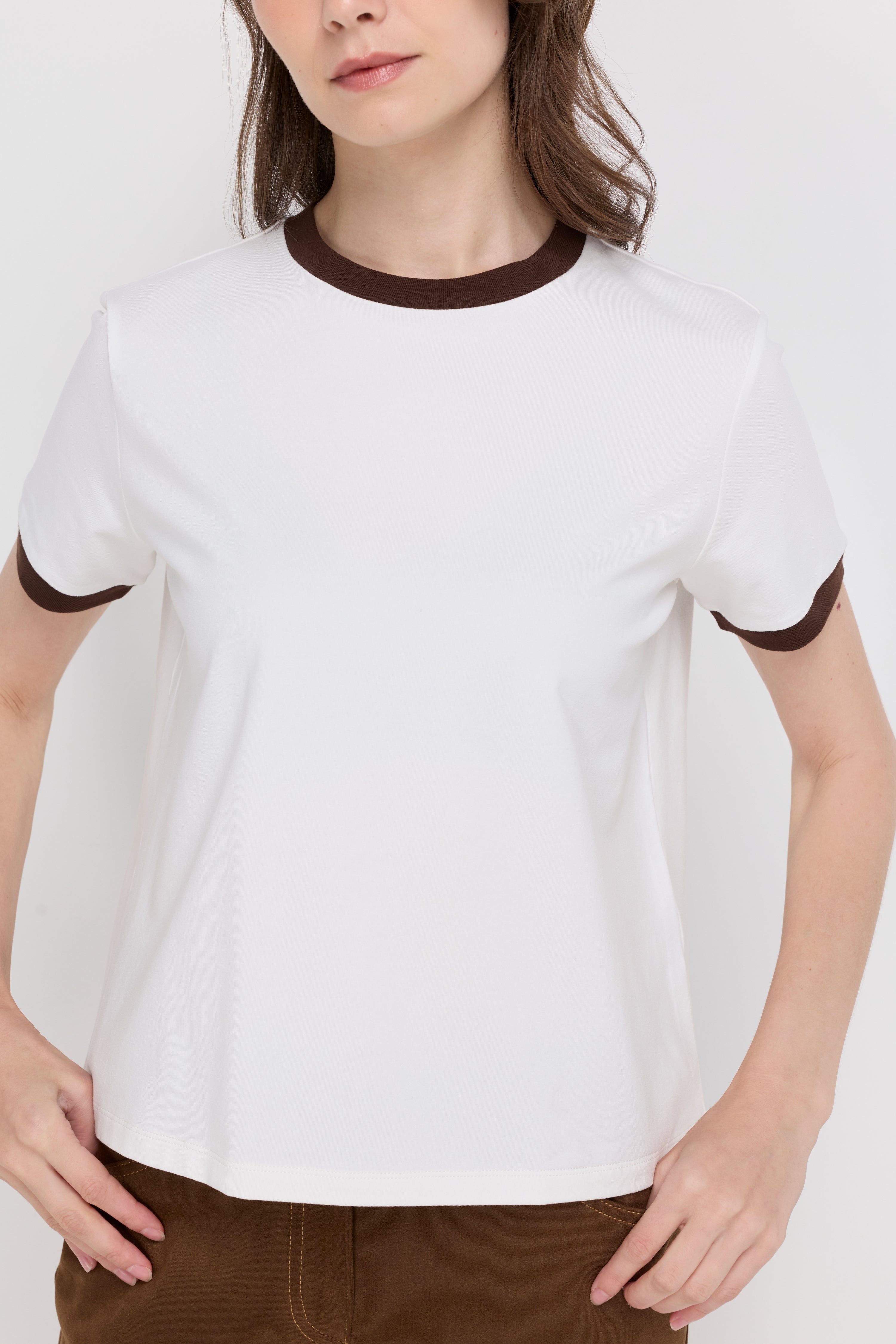 Classic Contrast Trim Tee Off-White