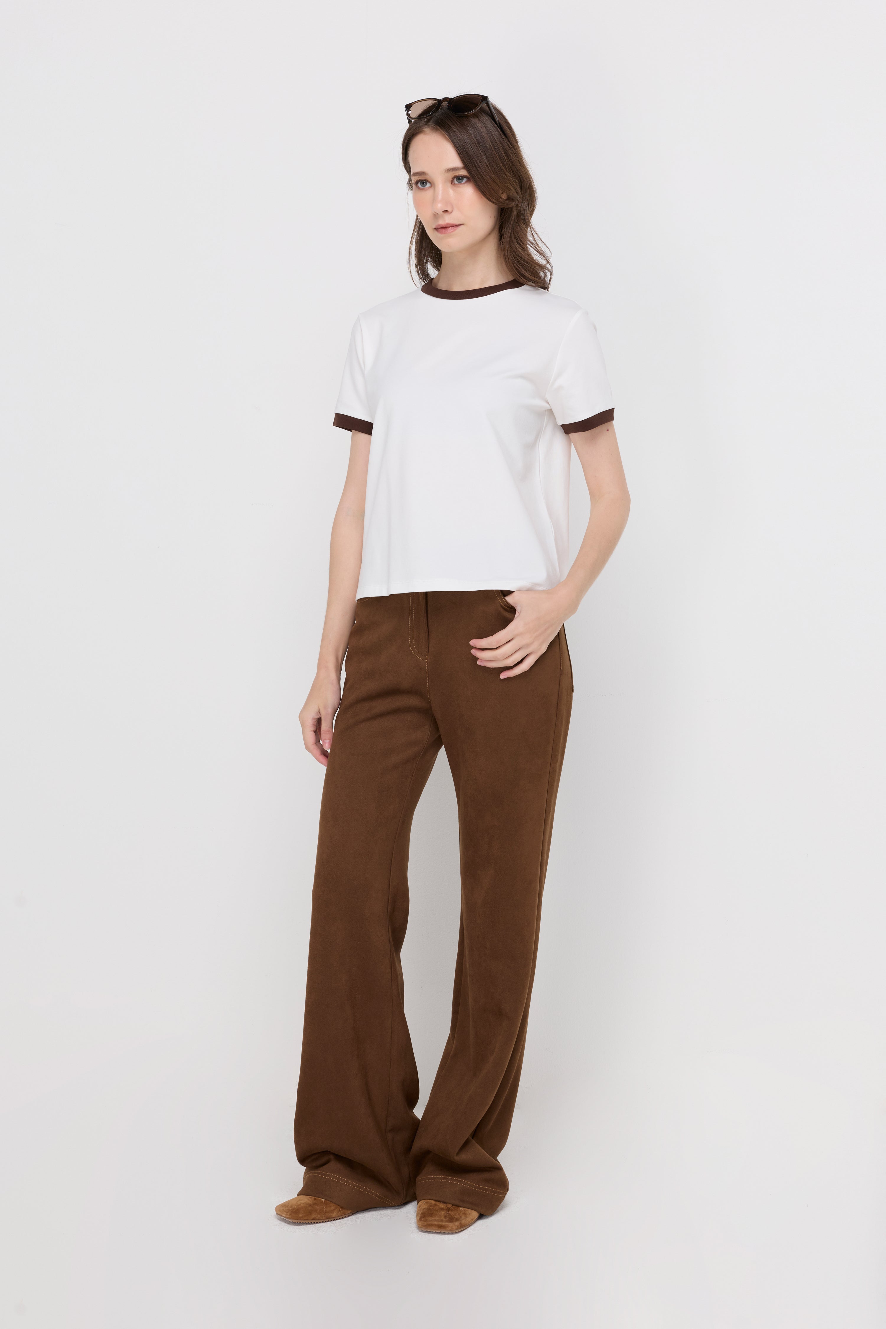 Classic Contrast Trim Tee Off-White