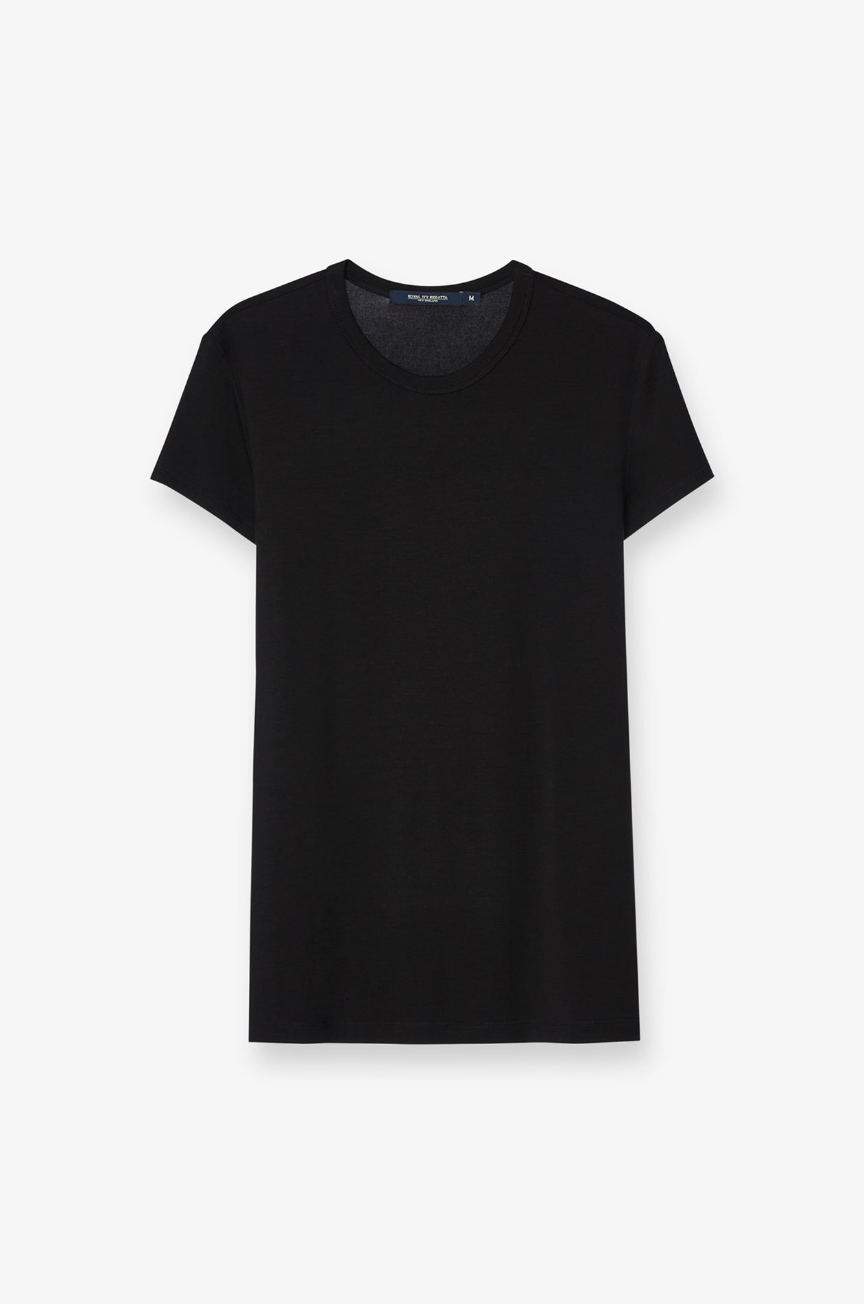 Textured Knit Crew Neck T-Shirt Black