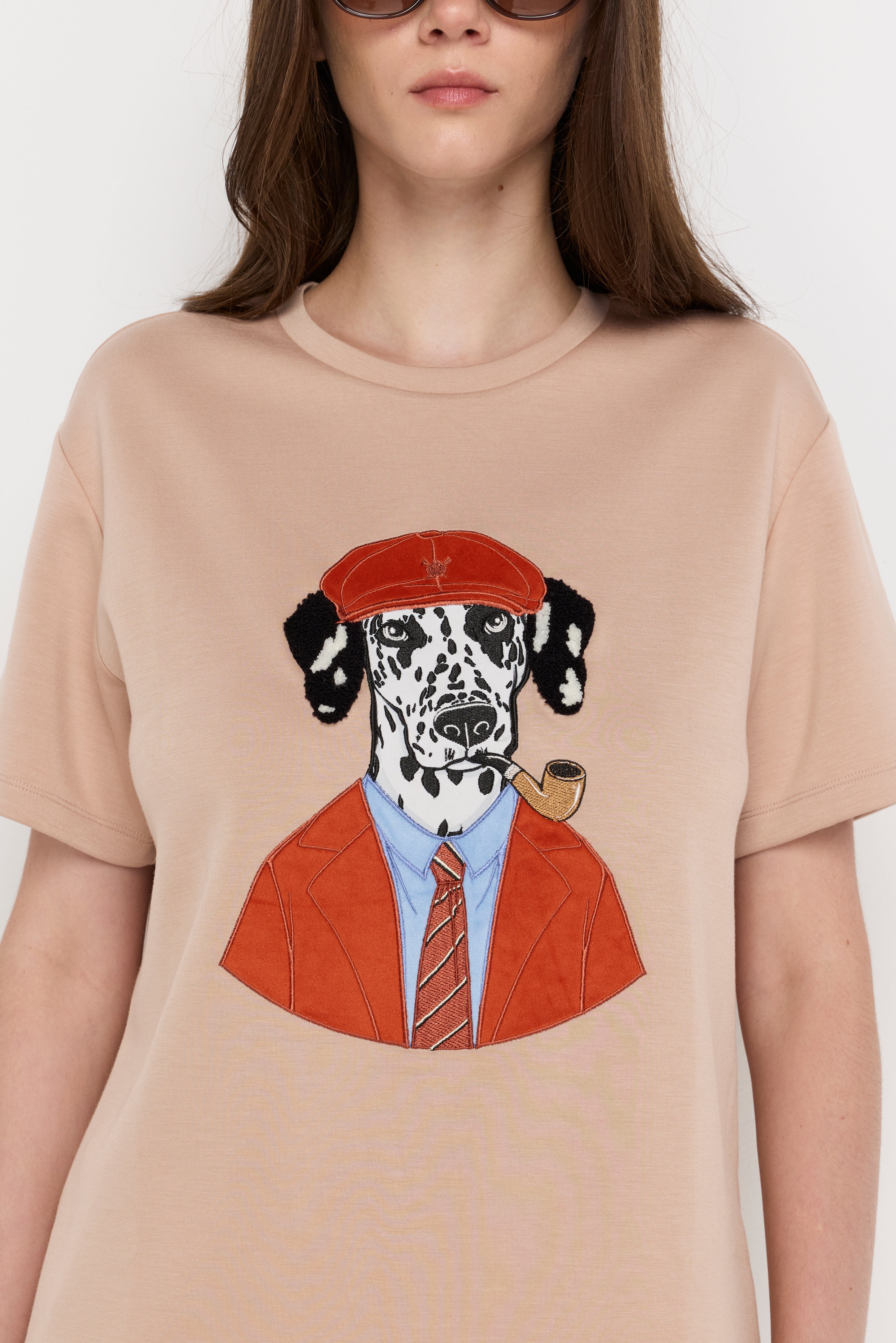 Vintage Dog Character Knit Tee Light Brown