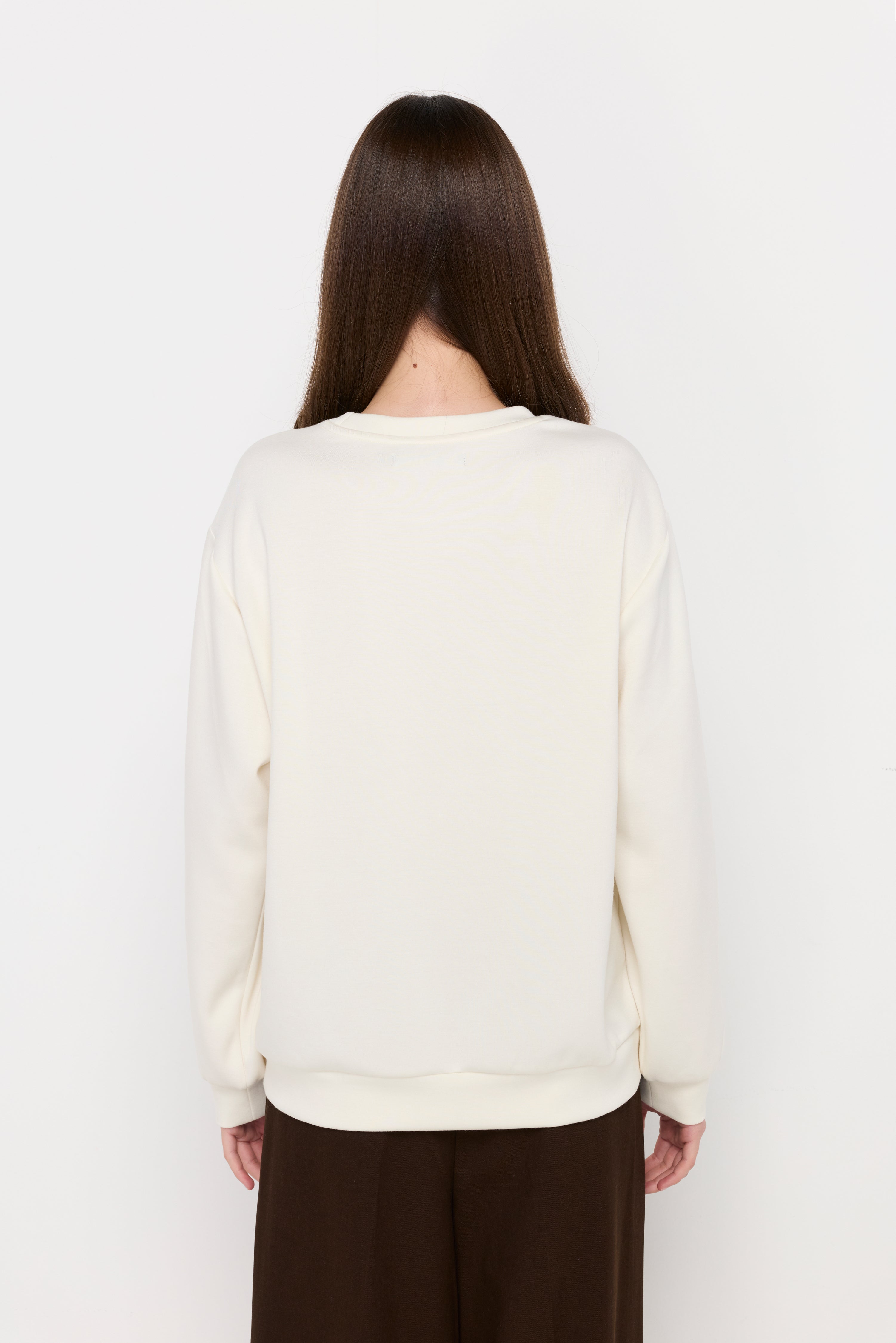 Whimsical Dog Graphic Sweatshirt Cream