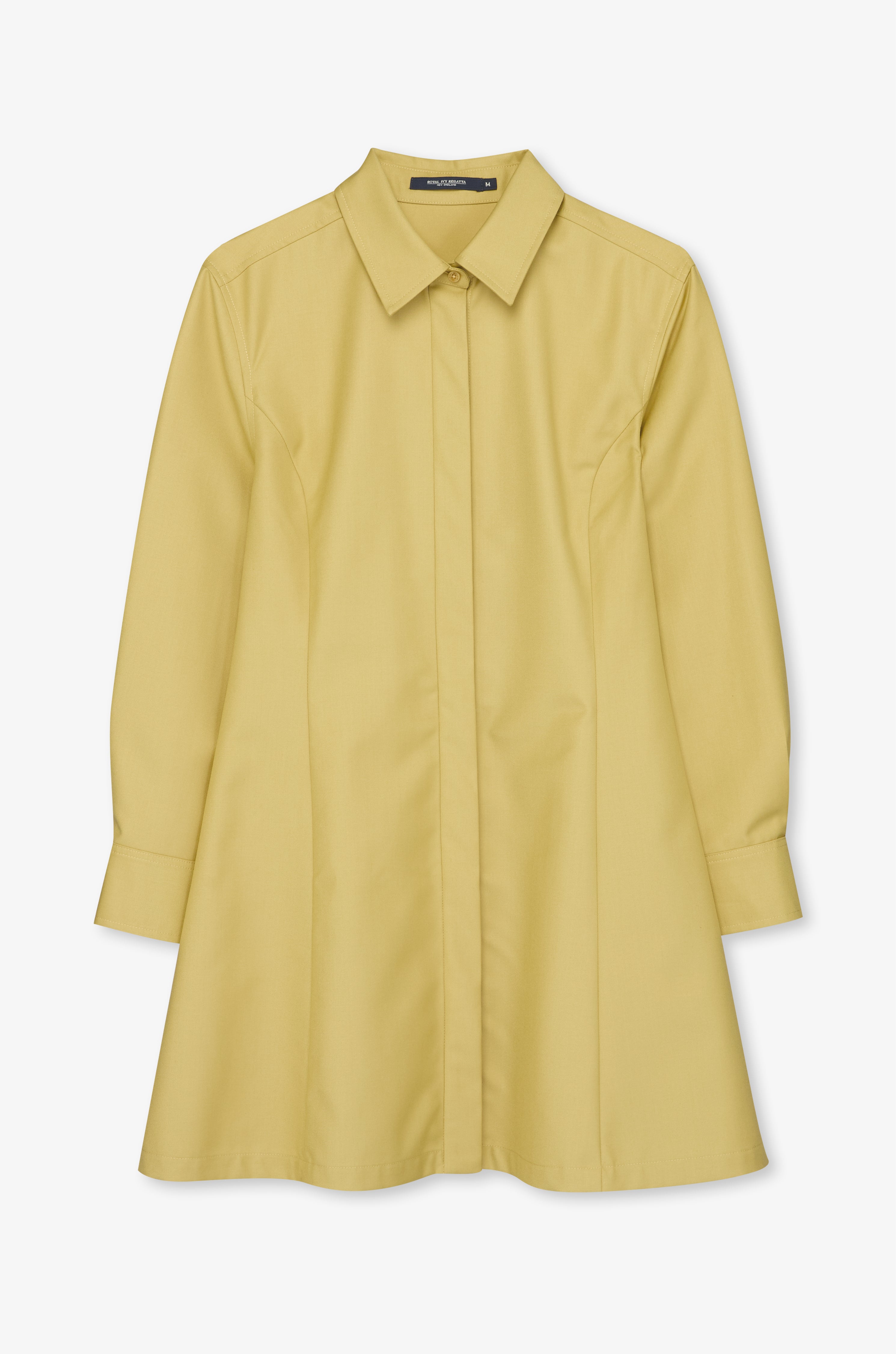 Textured A-Line Shirt Dress Beige