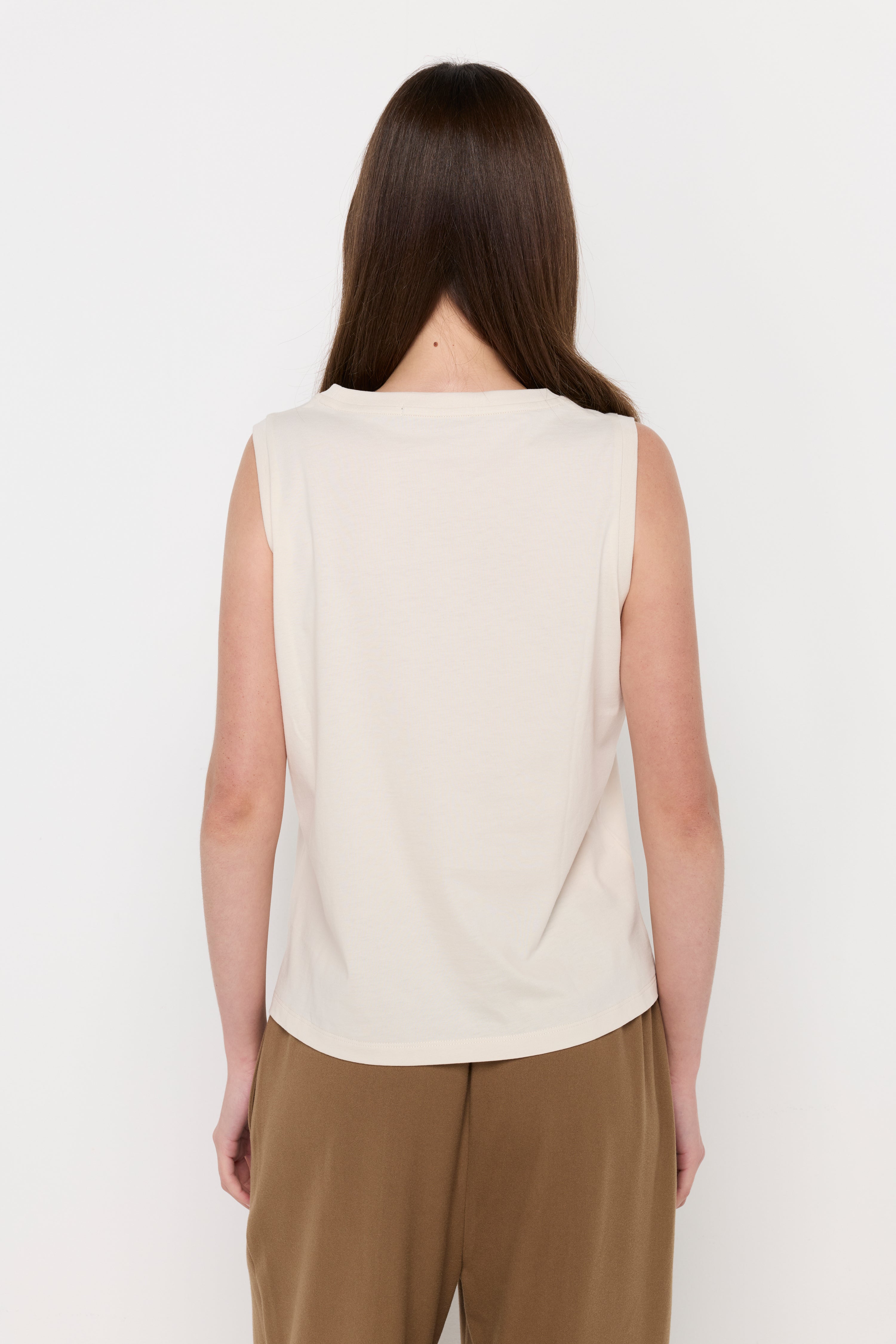 Essential Sleeveless Knit Top Beige