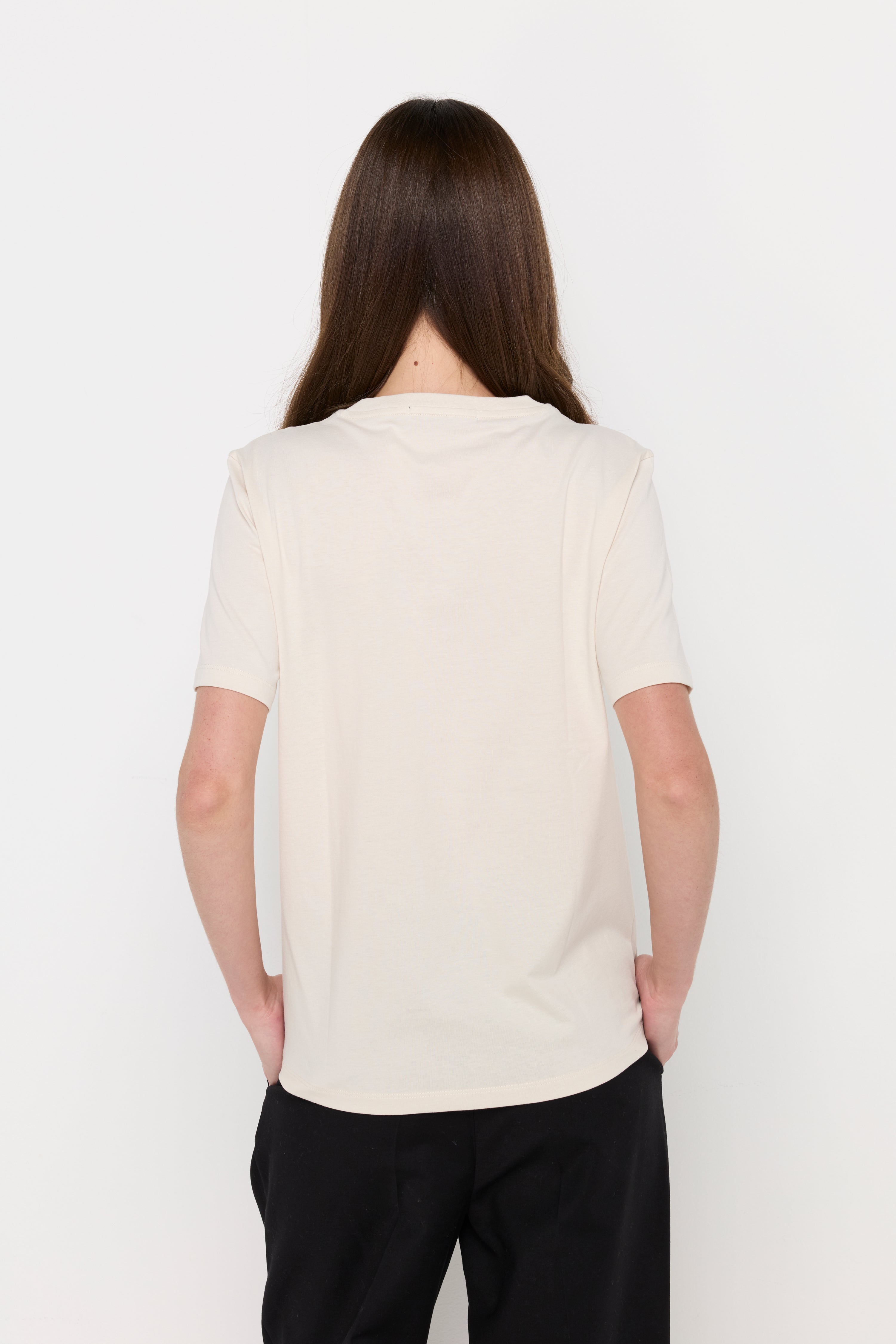 Essential V-Neck Knit Top Beige