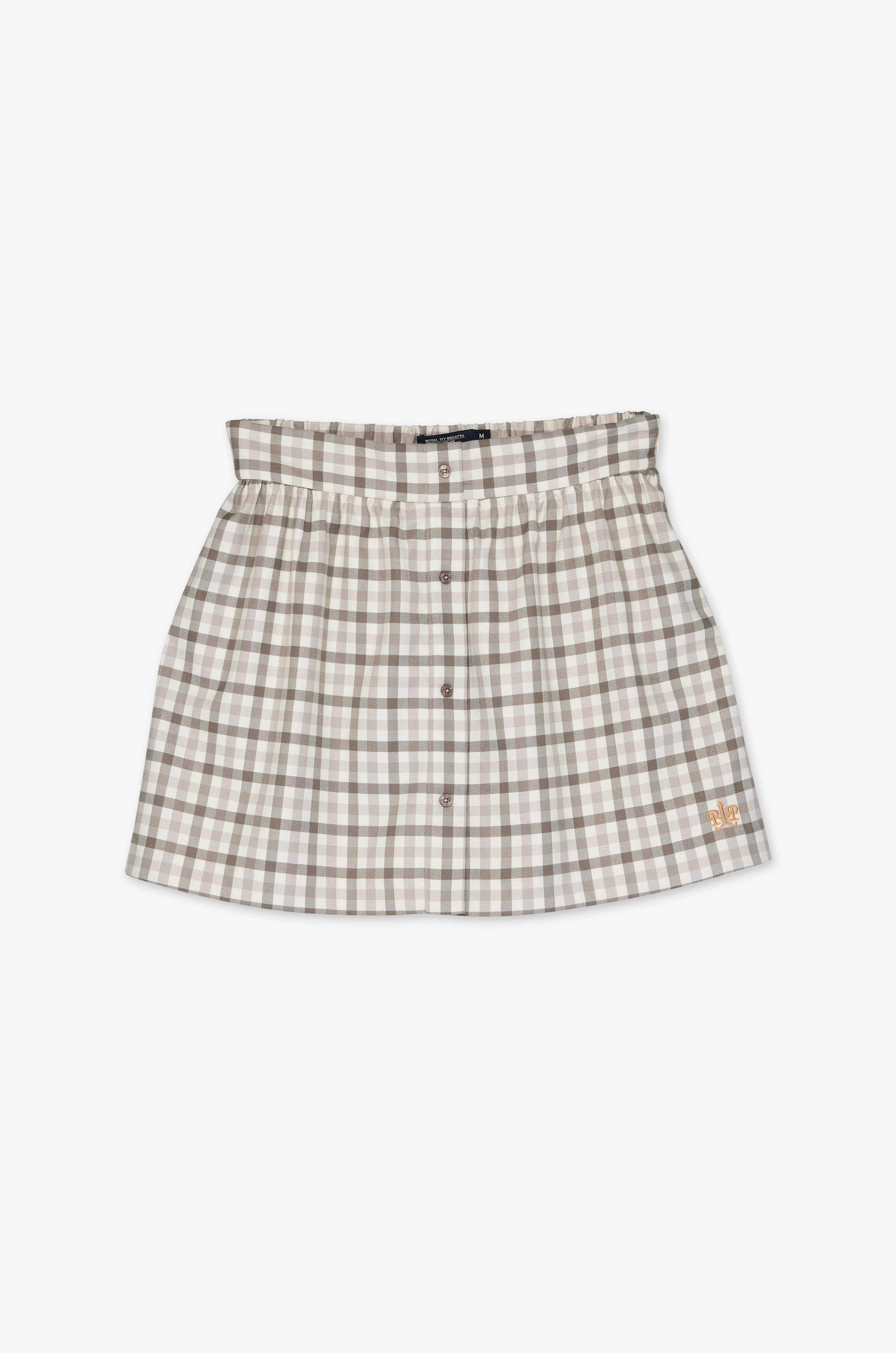 Plaid A-Line Mini Skirt Check Grey