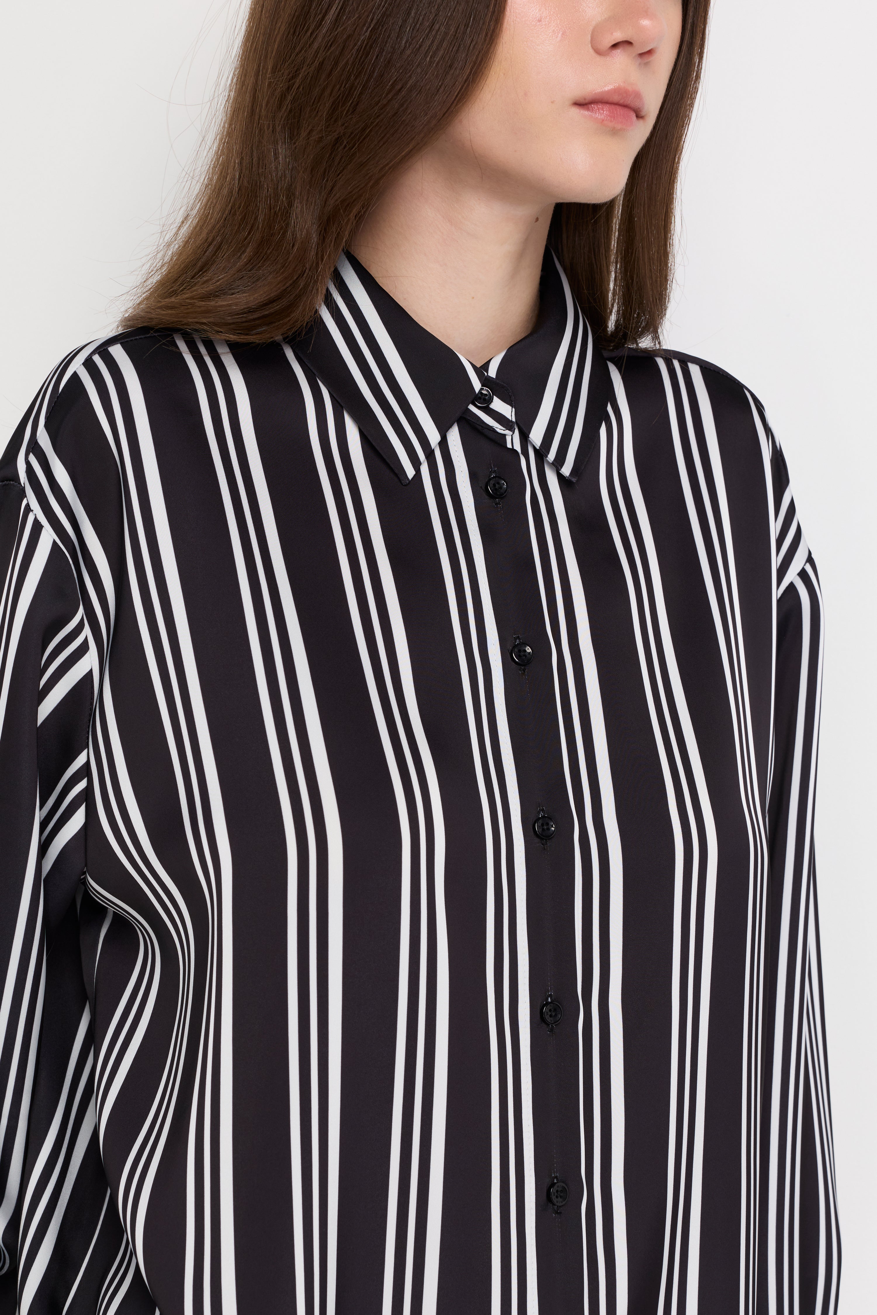 Bold Vertical Stripe Shirt Striped Black