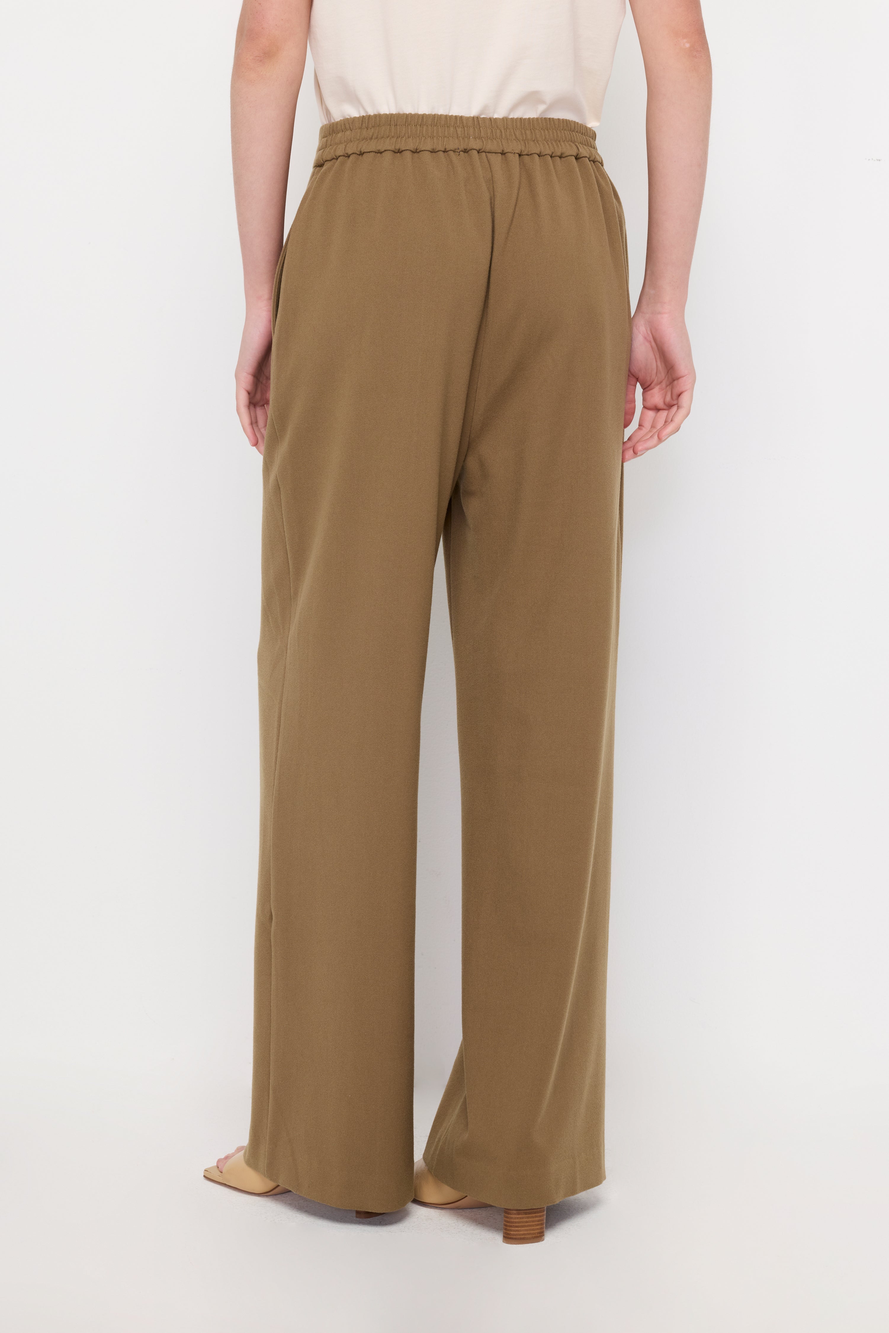 Textured Wide-Leg Trousers Brown